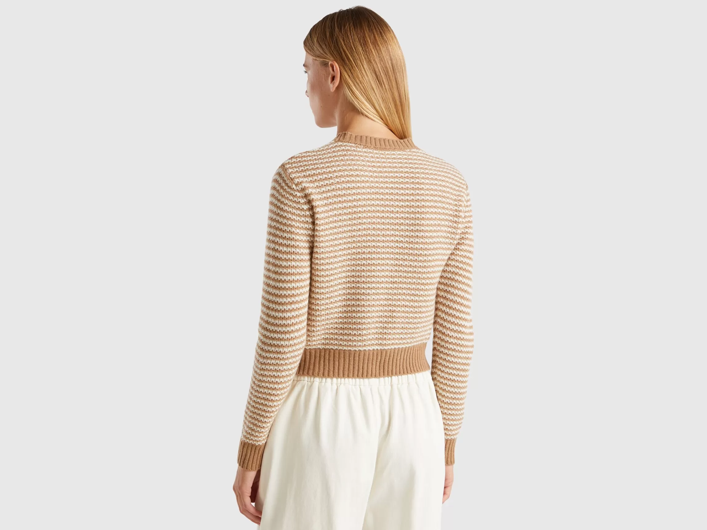 United Colors of Benetton Cropped patterned sweater