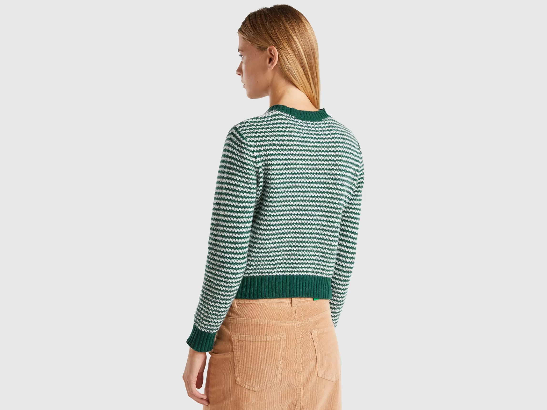 United Colors of Benetton Cropped patterned sweater