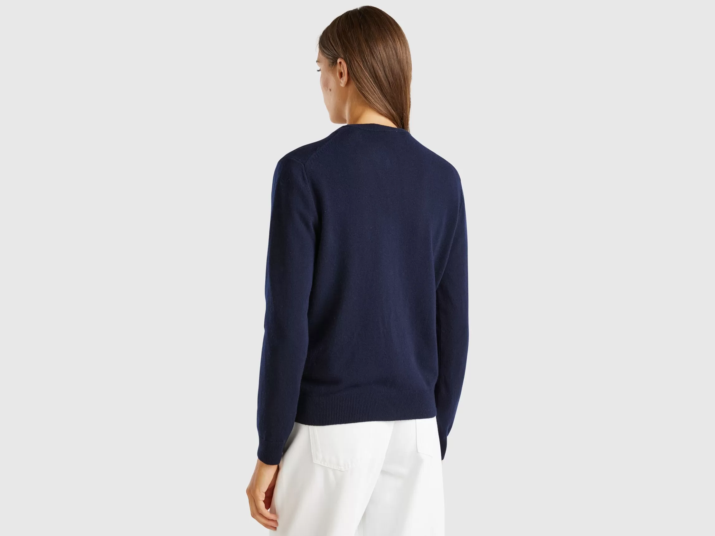 United Colors of Benetton crew neck cardigan in pure Merino wool