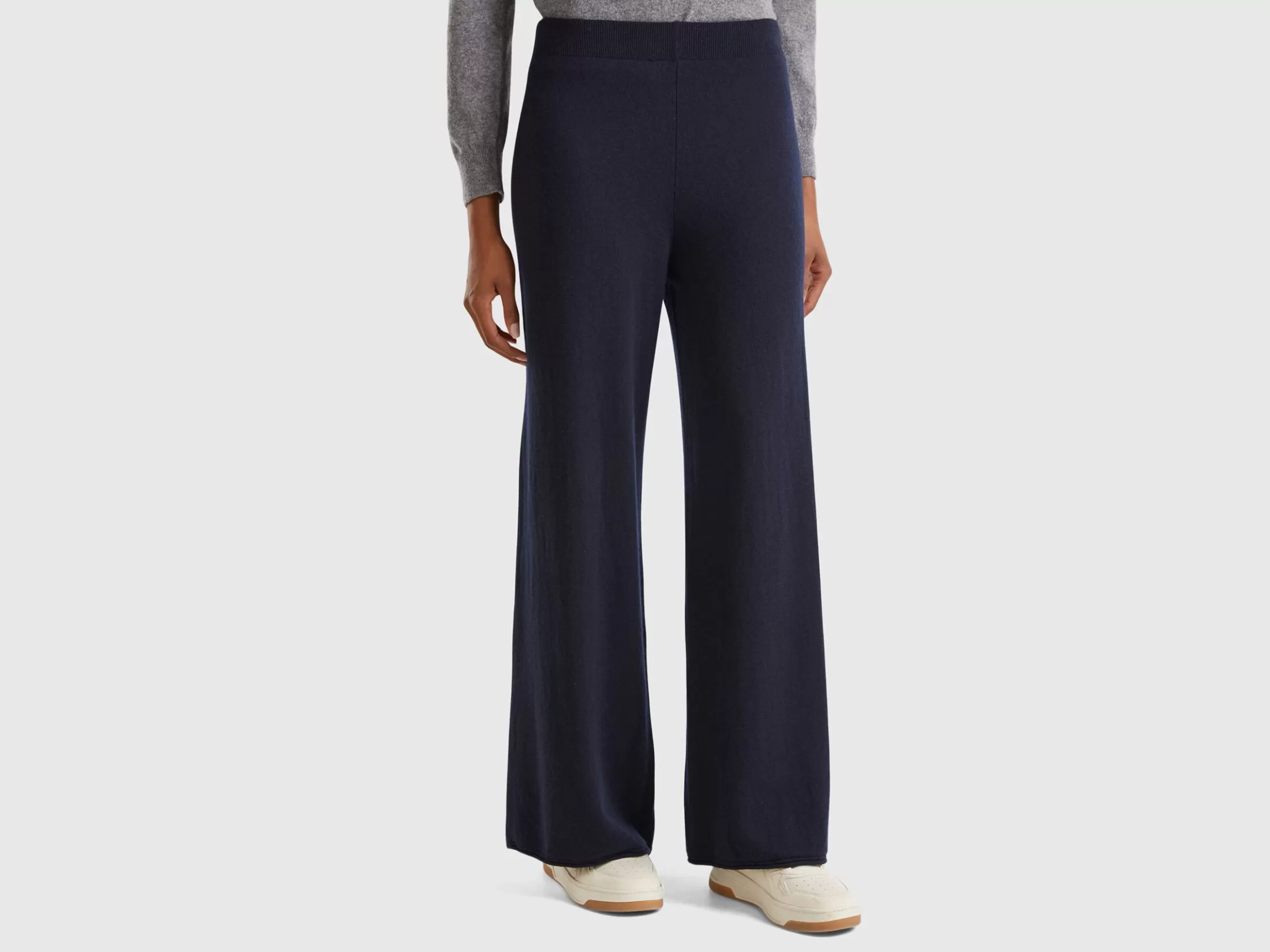 United Colors of Benetton wide leg trousers in cashmere and wool blend