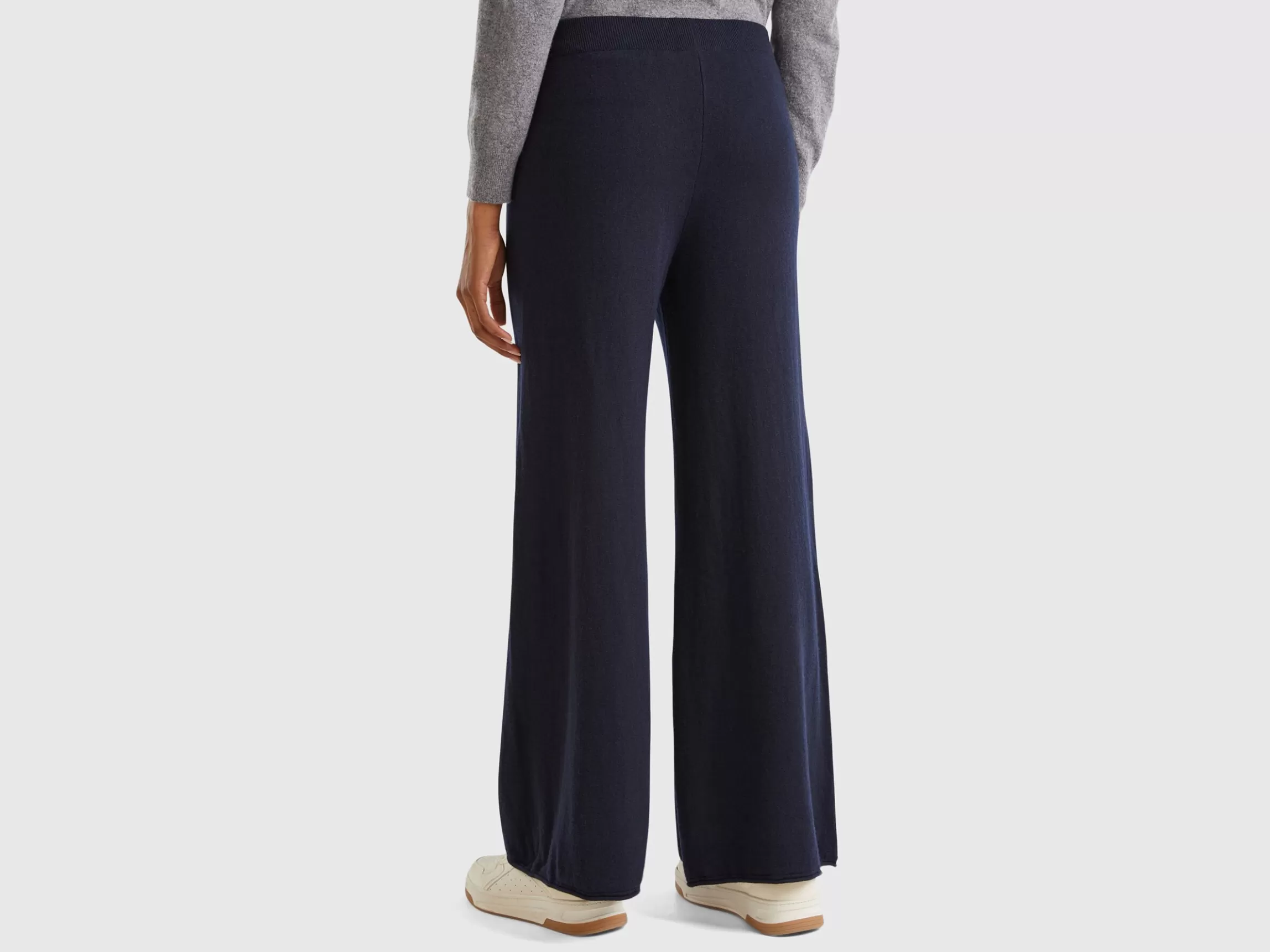 United Colors of Benetton wide leg trousers in cashmere and wool blend