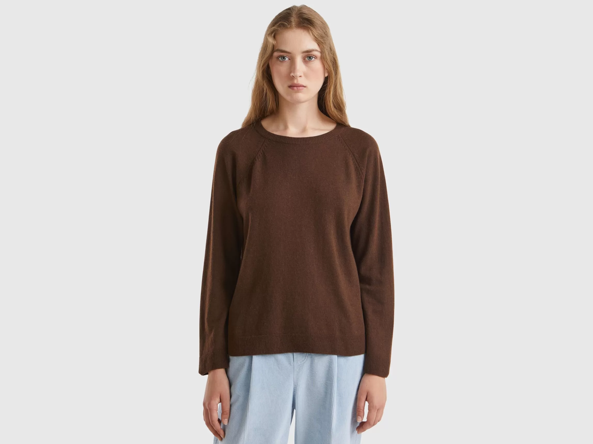 United Colors of Benetton crew neck sweater in wool and cashmere blend
