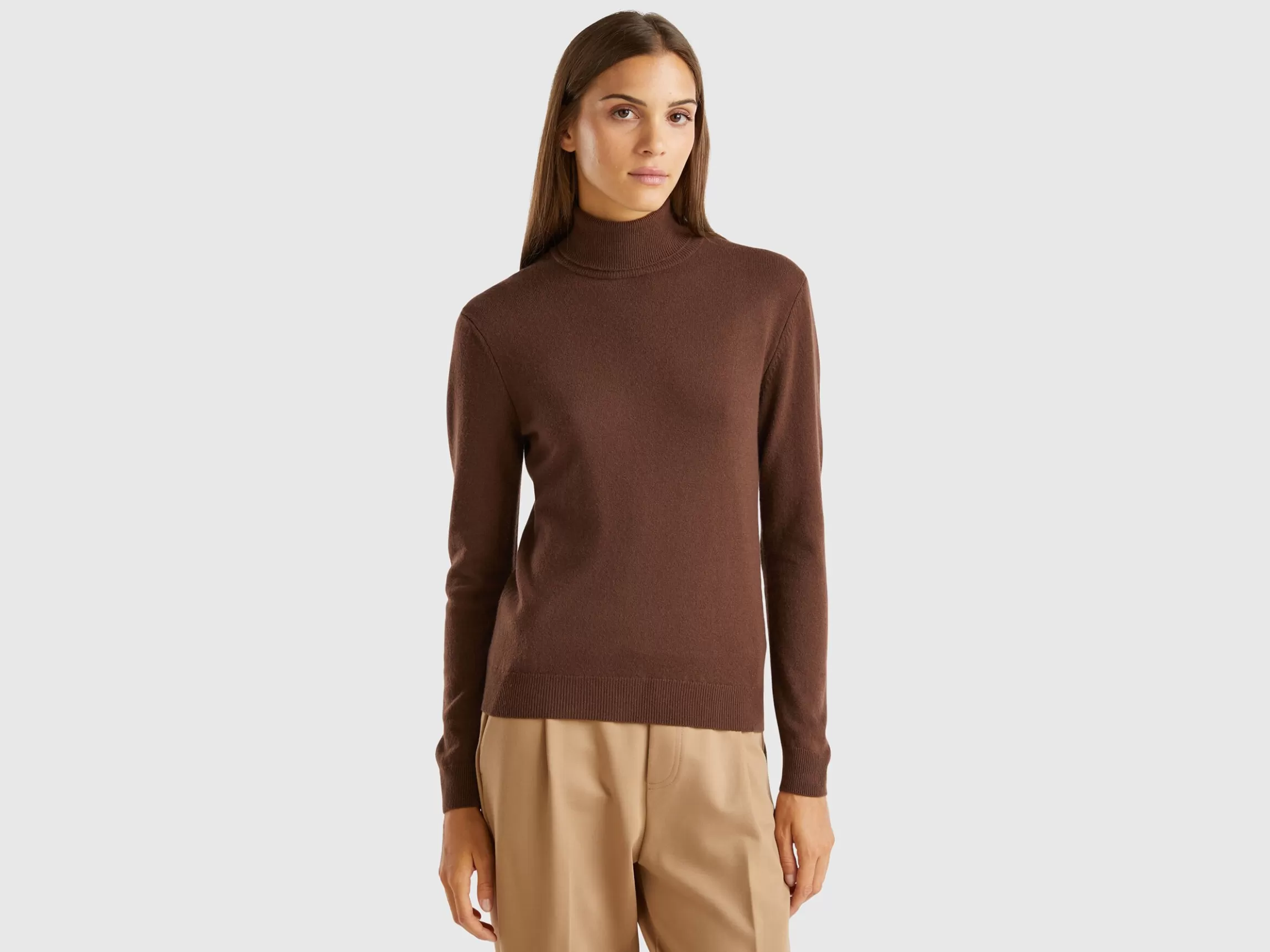 United Colors of Benetton turtleneck sweater in pure Merino wool