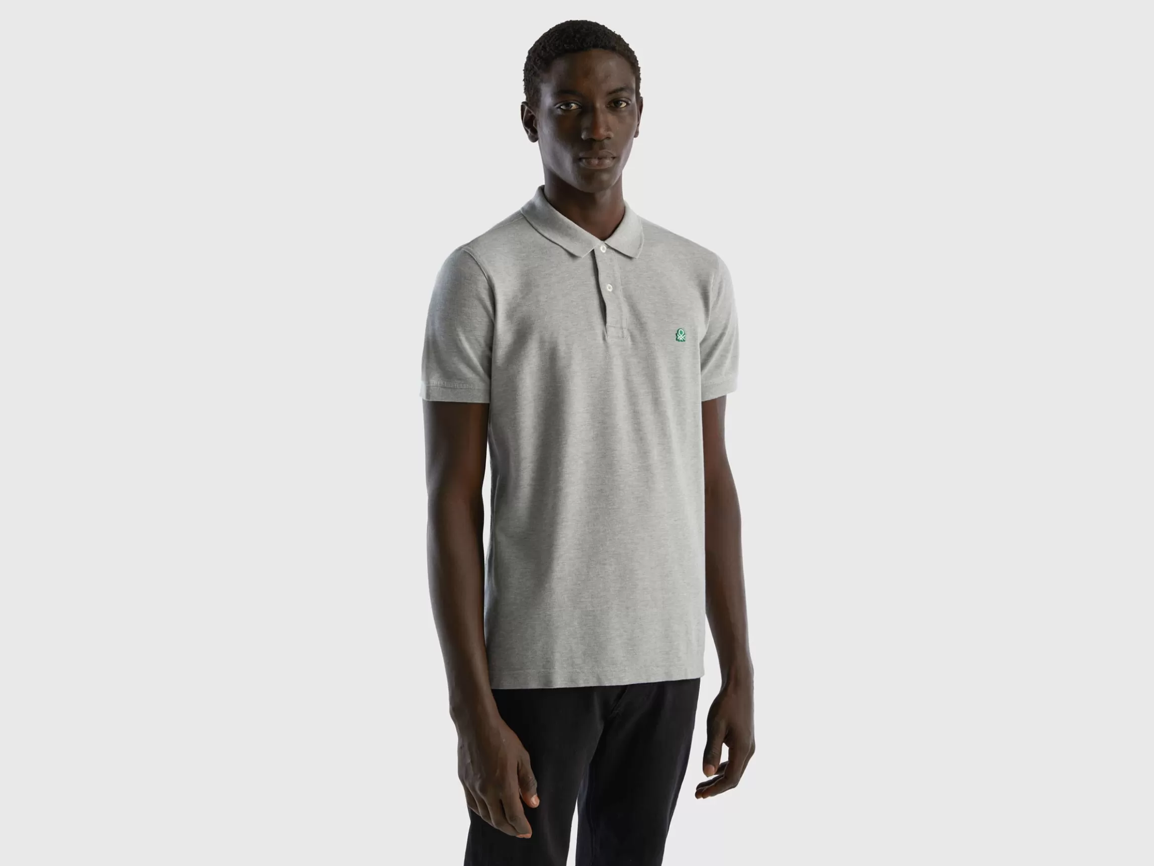 United Colors of Benetton Dark gray regular fit polo