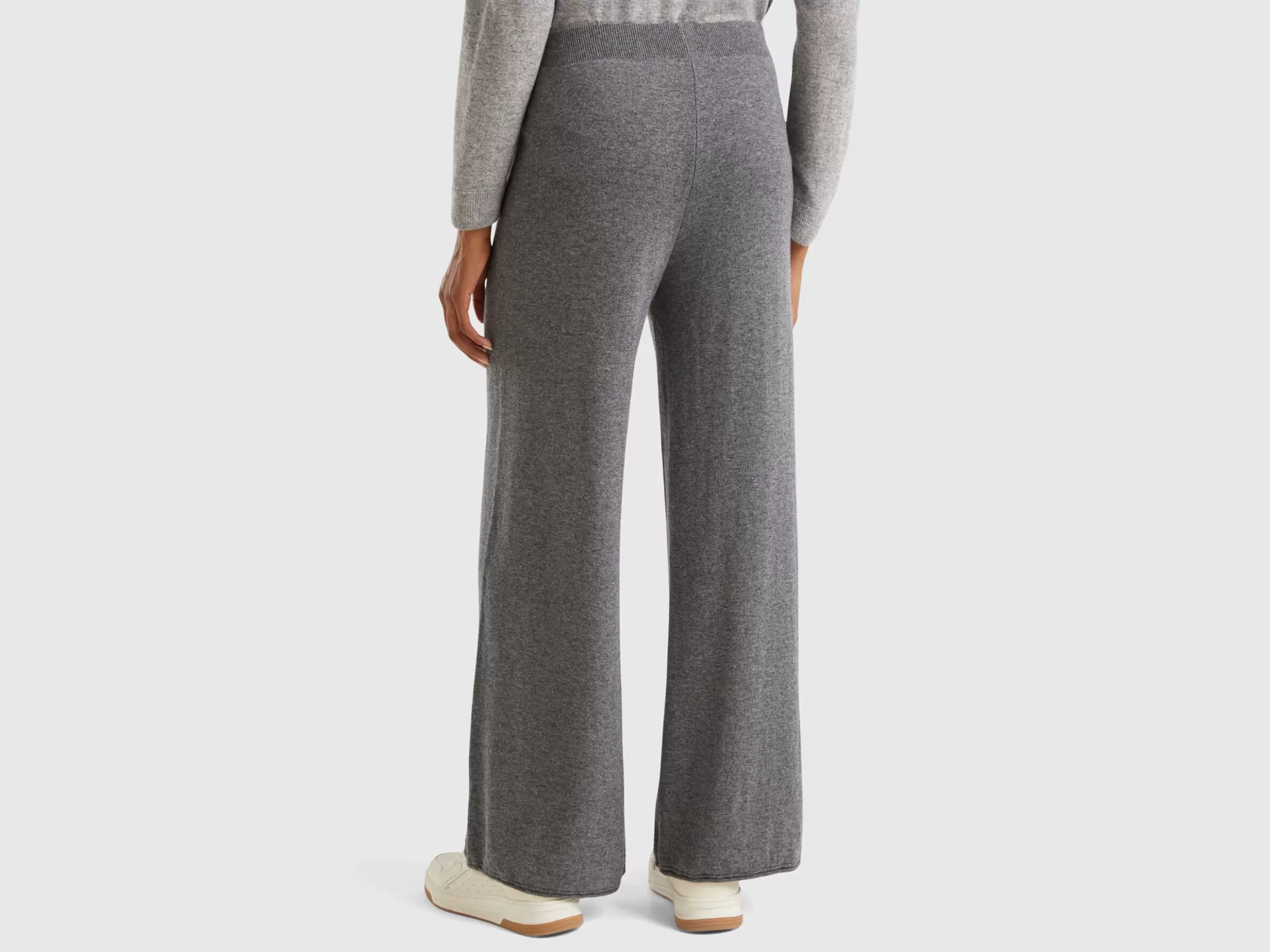 United Colors of Benetton wide leg trousers in wool and cashmere blend