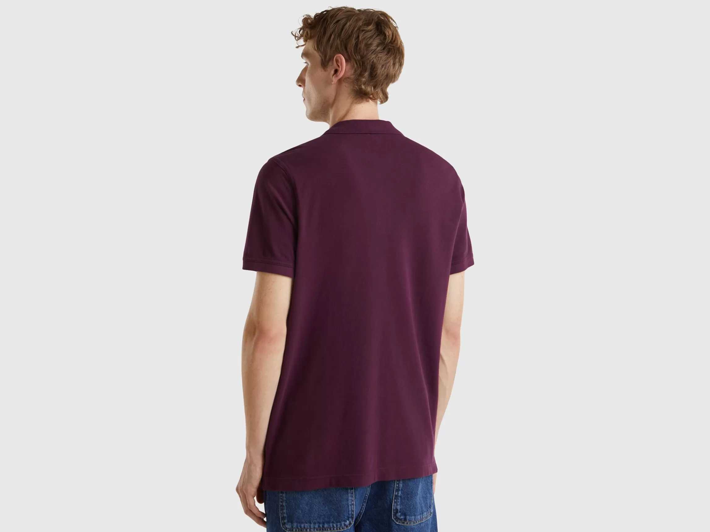 United Colors of Benetton Dark purple regular fit polo