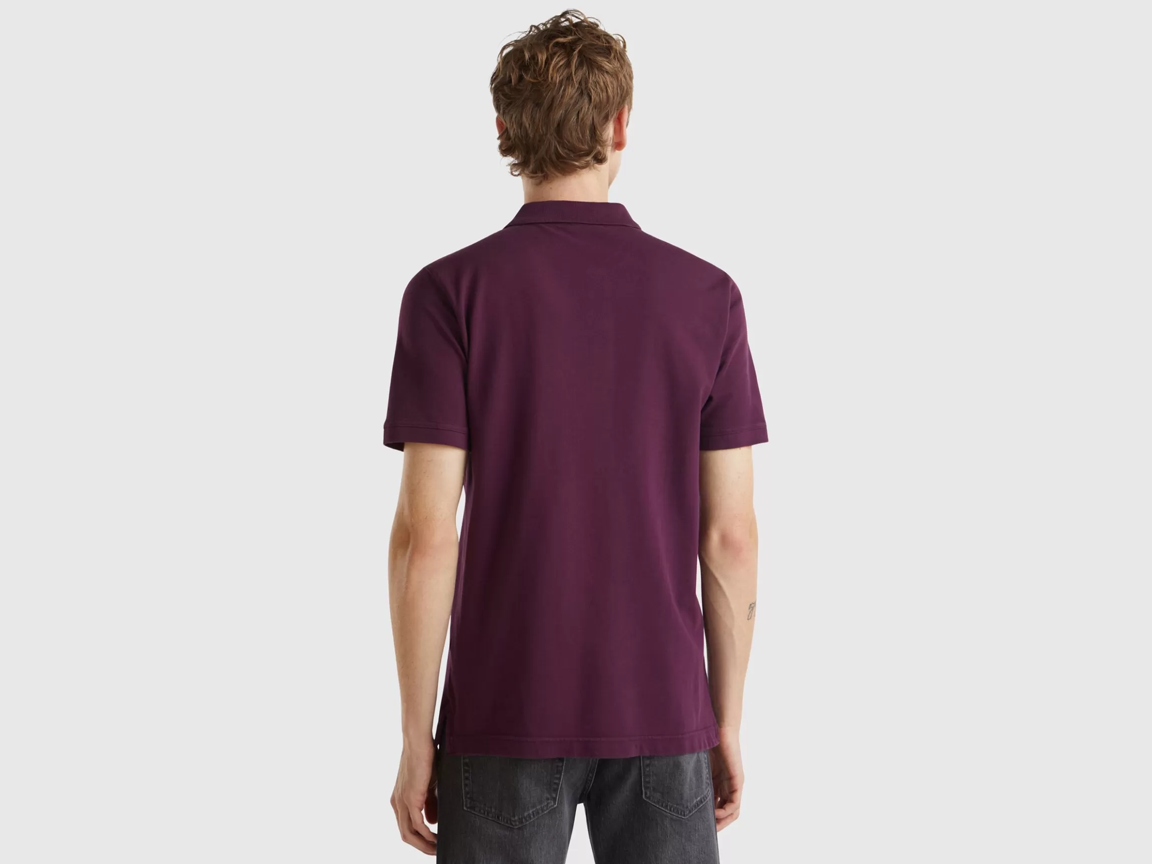 United Colors of Benetton Dark purple slim fit polo