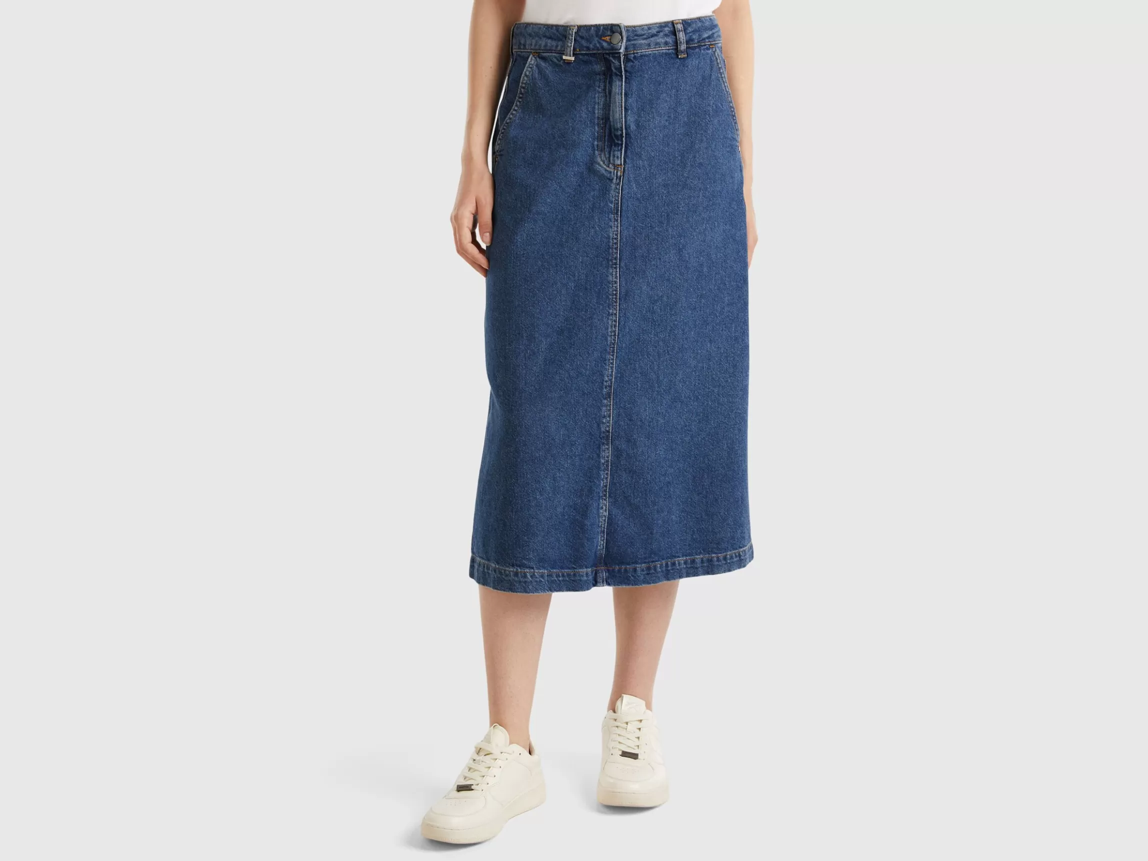 United Colors of Benetton Denim midi skirt