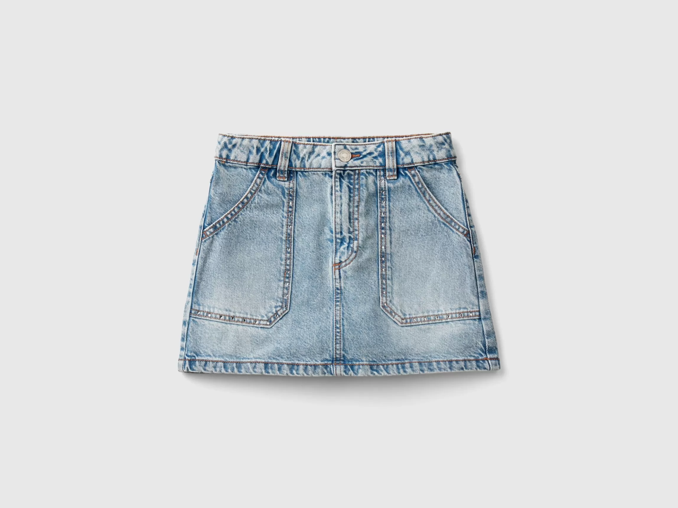 United Colors of Benetton Denim mini skirt with rhinestones