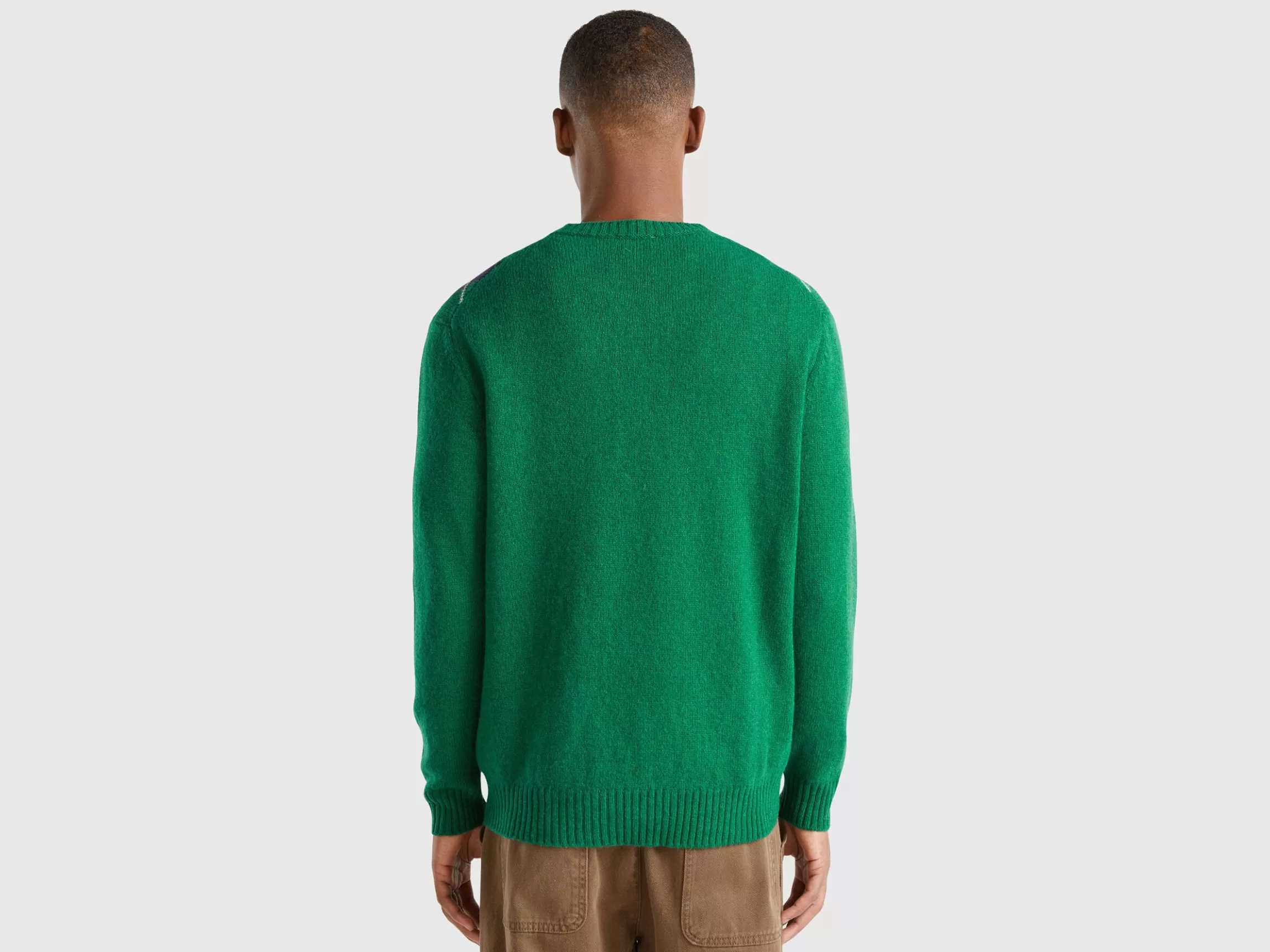 United Colors of Benetton Diamond sweater in pure Shetland wool