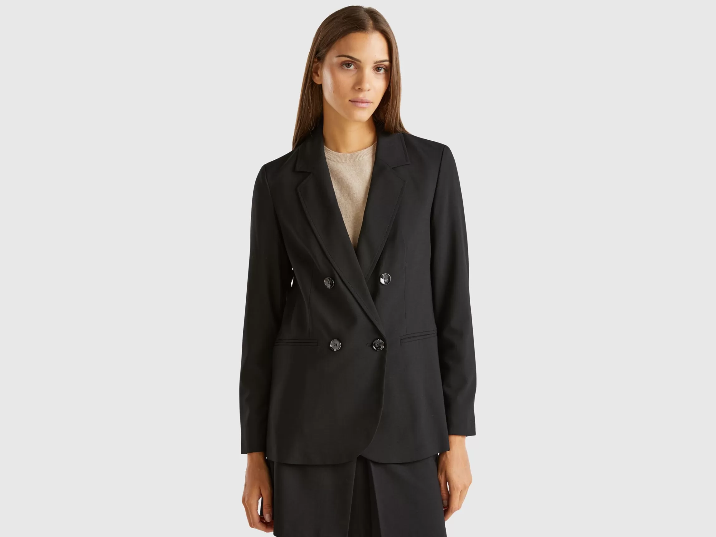 United Colors of Benetton Double-breasted jacket in stretch viscose blend