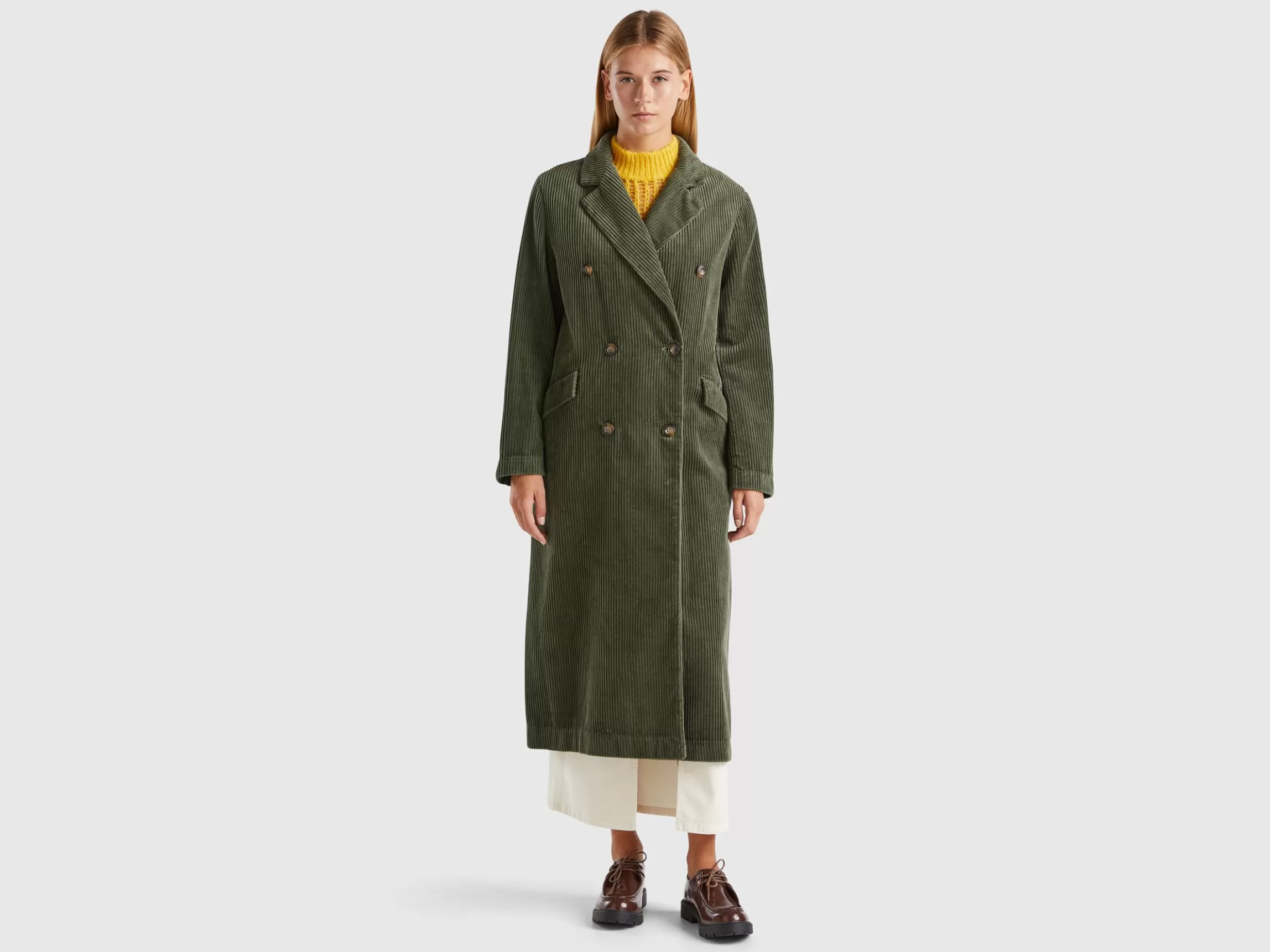 United Colors of Benetton Double-breasted velvet trench coat