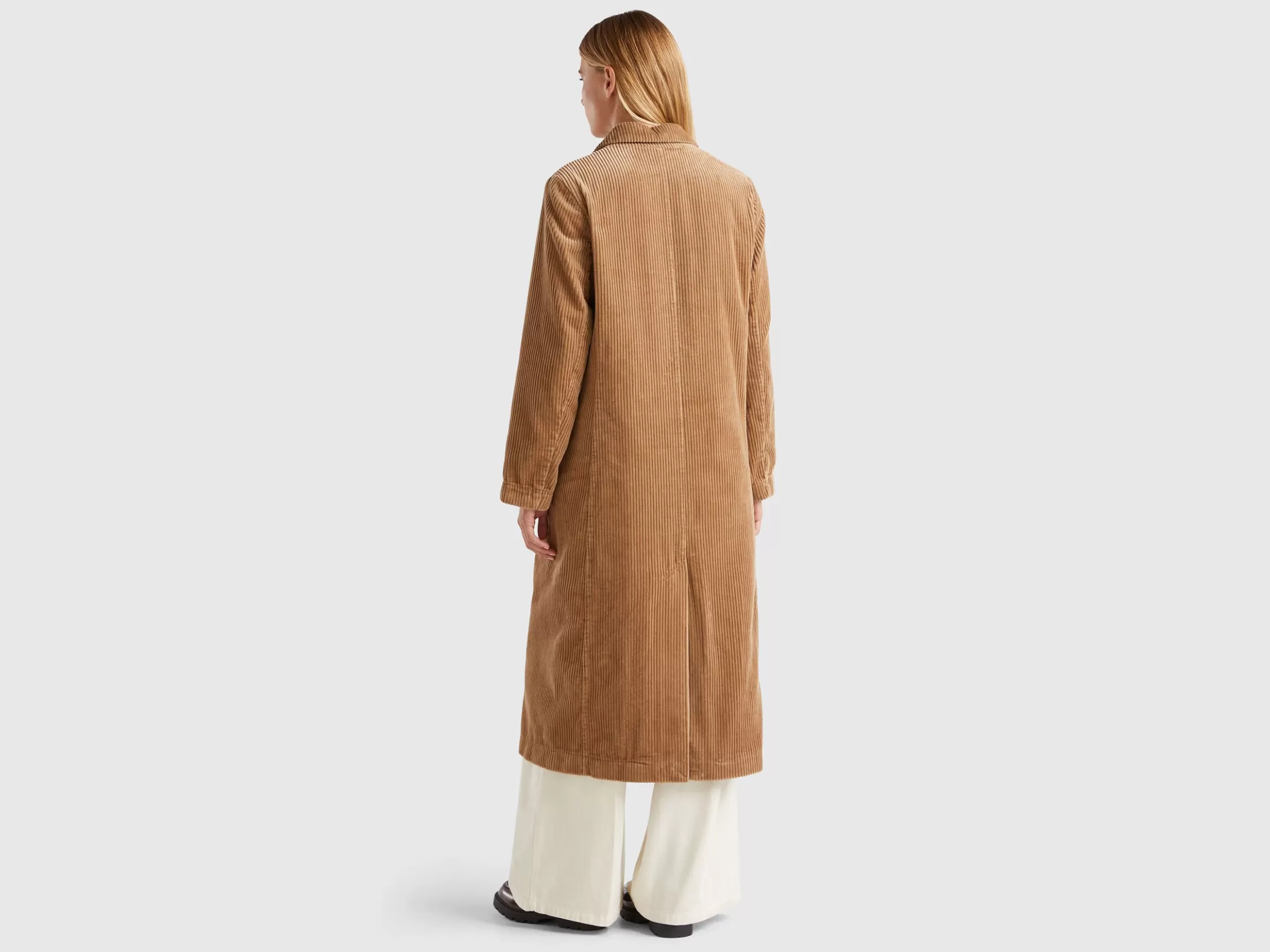 United Colors of Benetton Double-breasted velvet trench coat