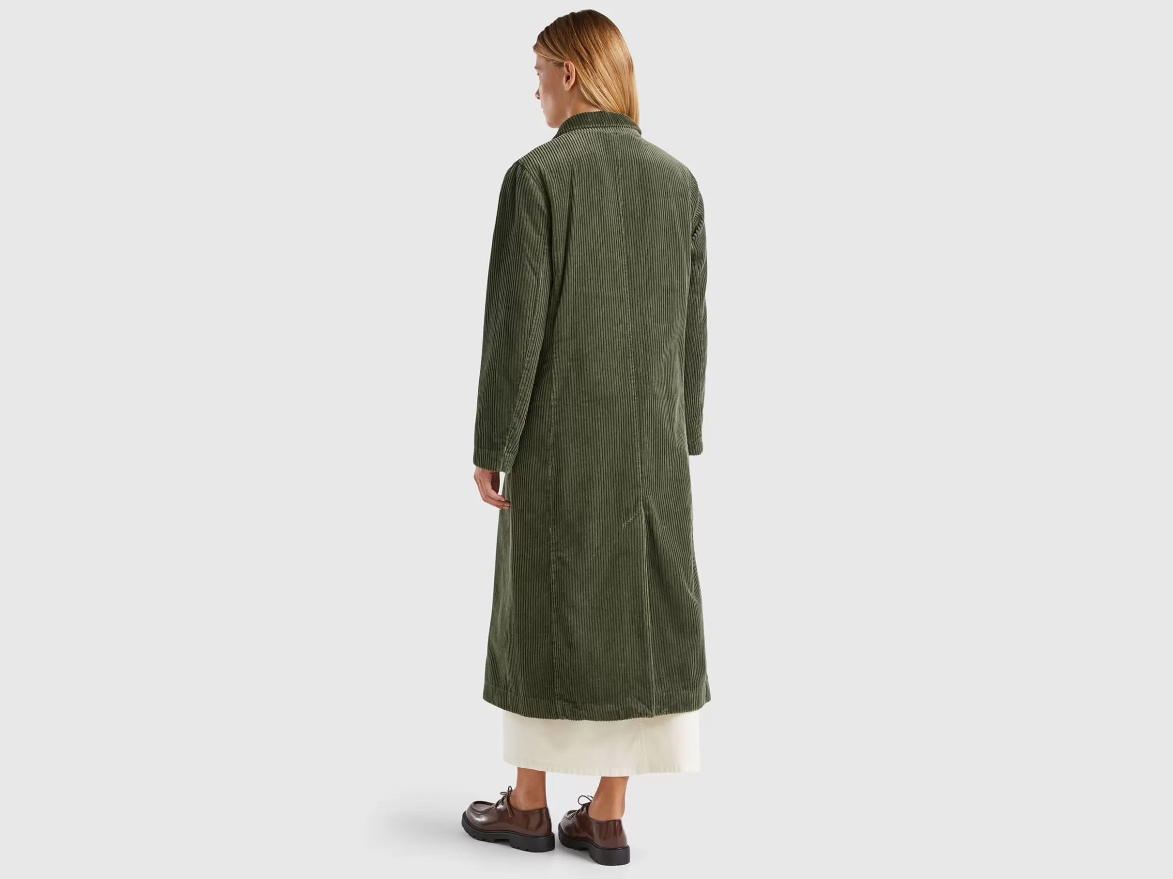 United Colors of Benetton Double-breasted velvet trench coat