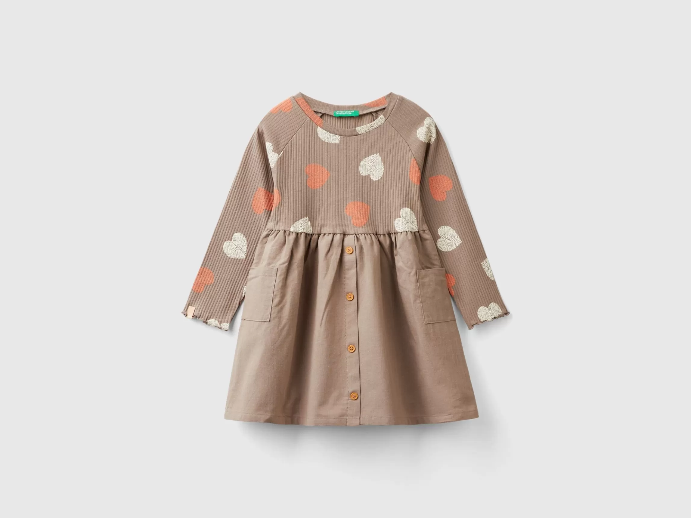 United Colors of Benetton Dress with print and buttons