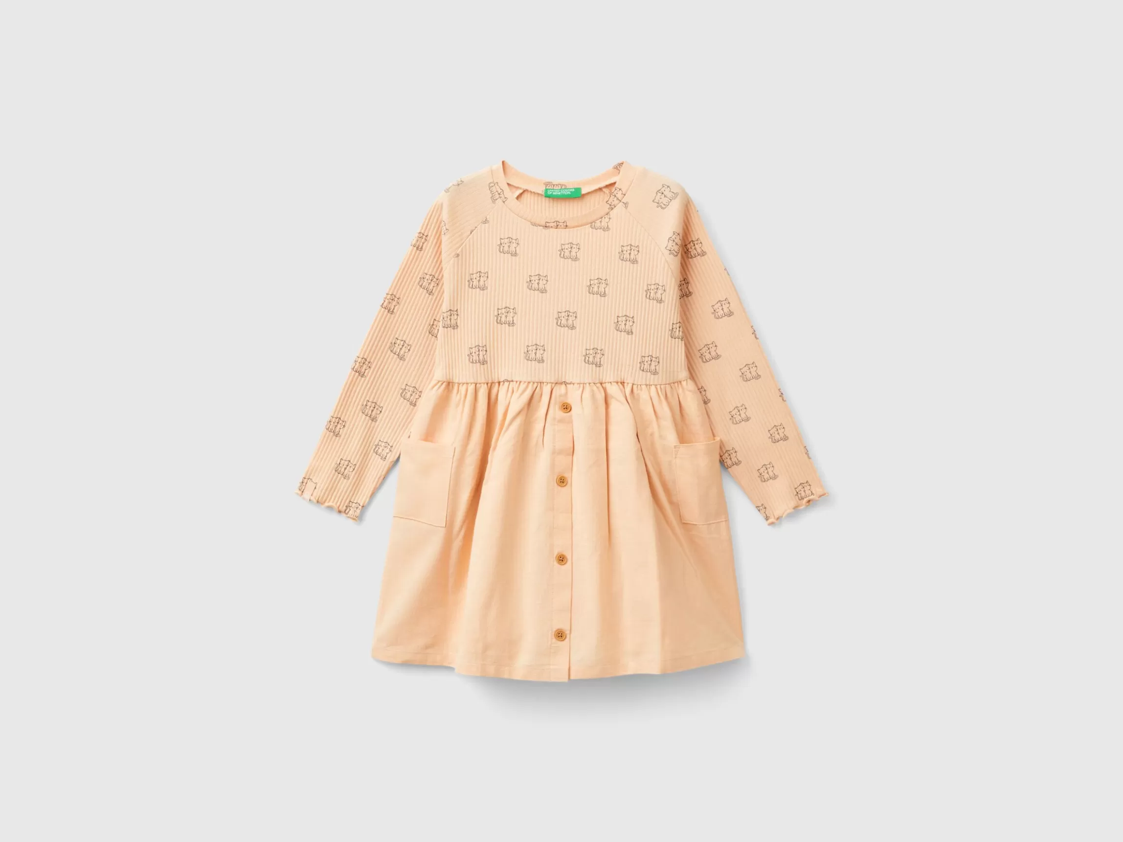 United Colors of Benetton Dress with print and buttons