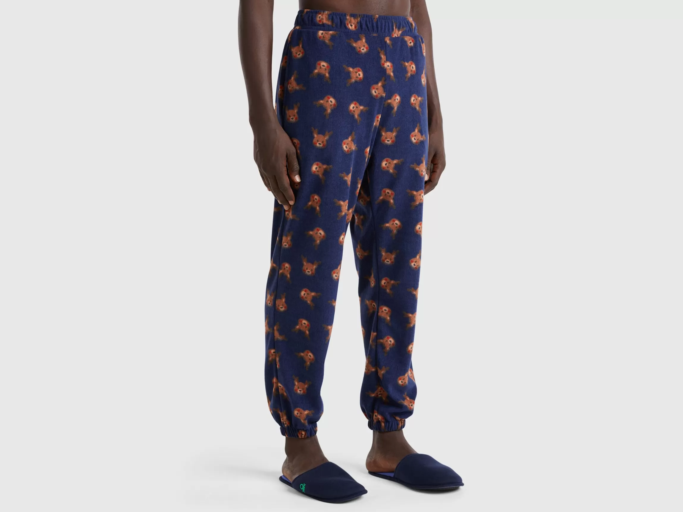 United Colors of Benetton Fleece trousers with reindeer print