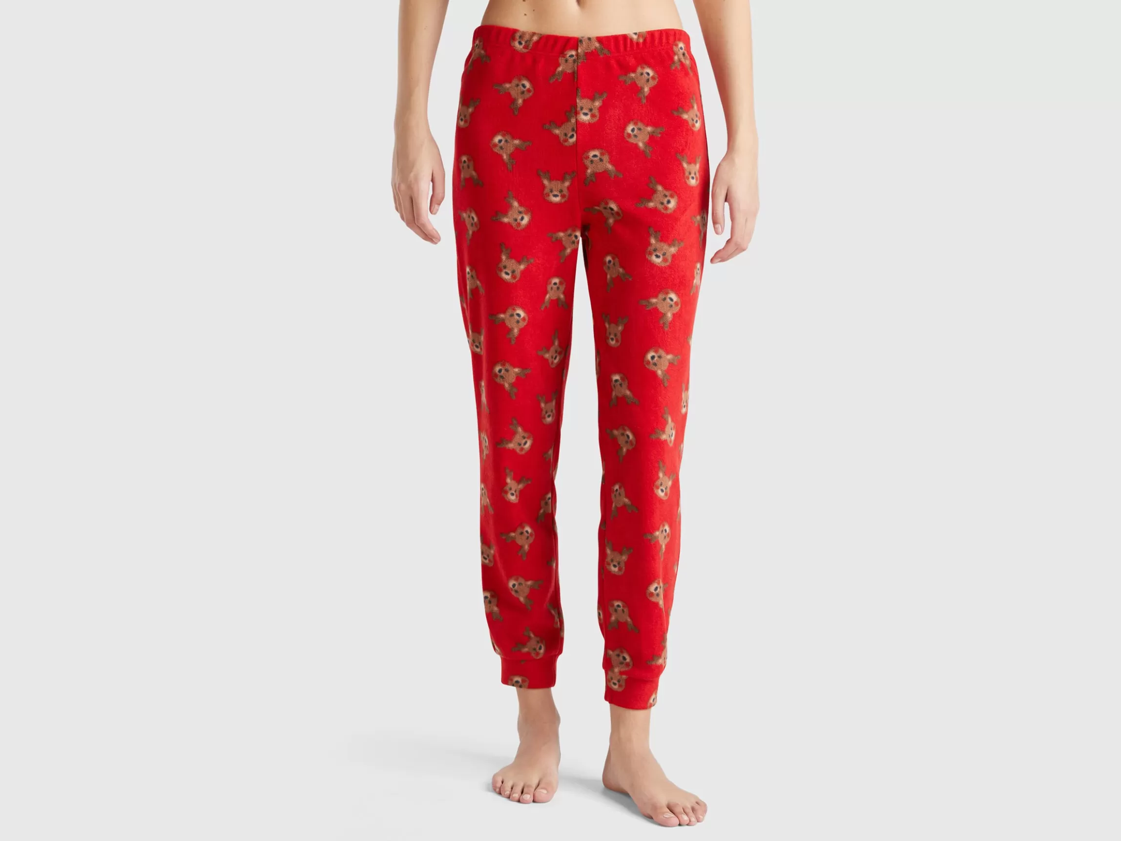 United Colors of Benetton Fleece trousers with reindeer print