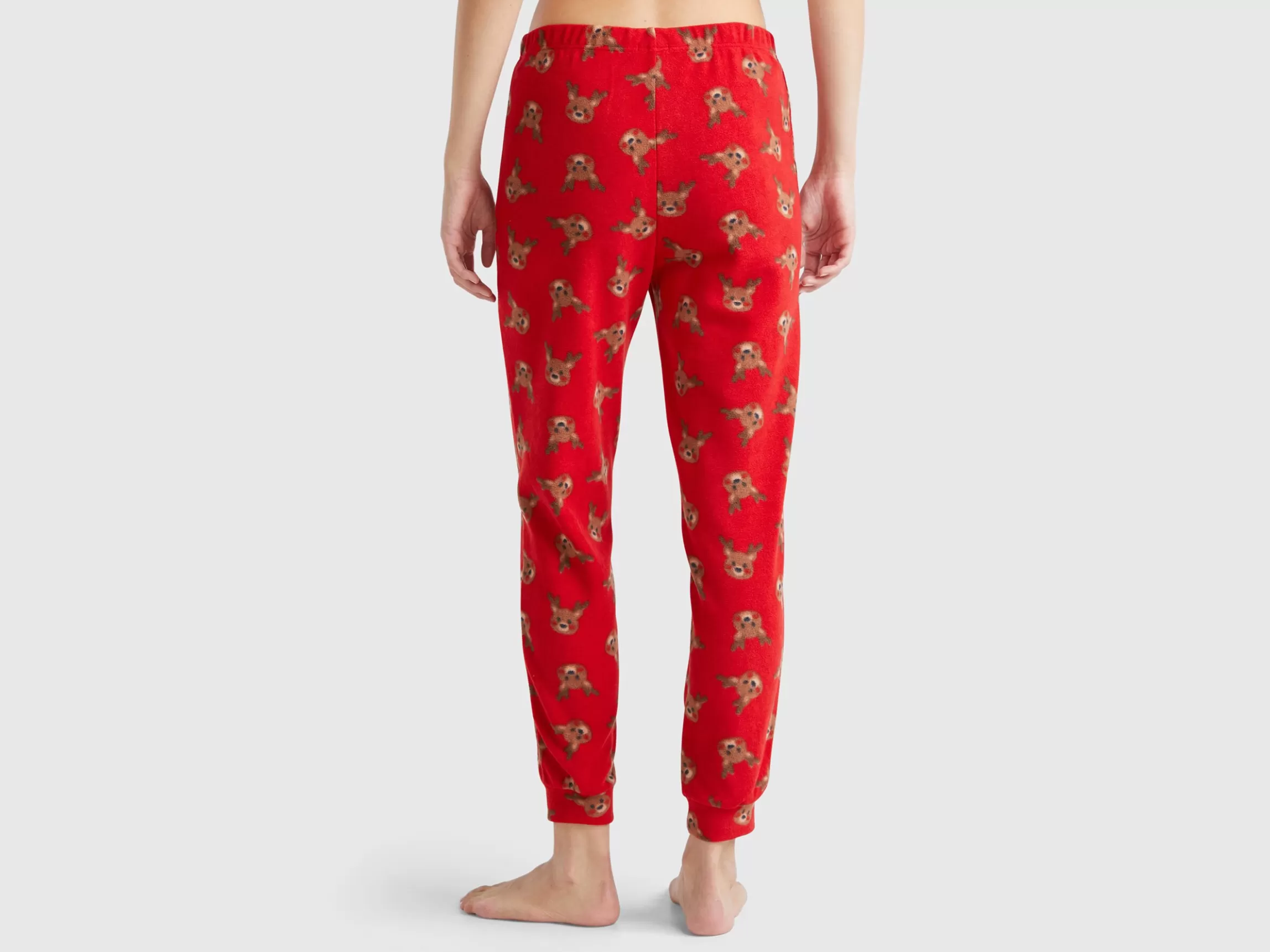 United Colors of Benetton Fleece trousers with reindeer print