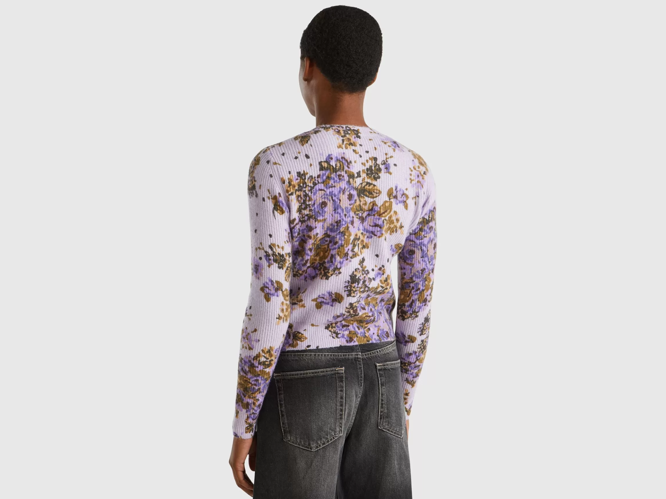 United Colors of Benetton Floral cardigan in recycled yarn