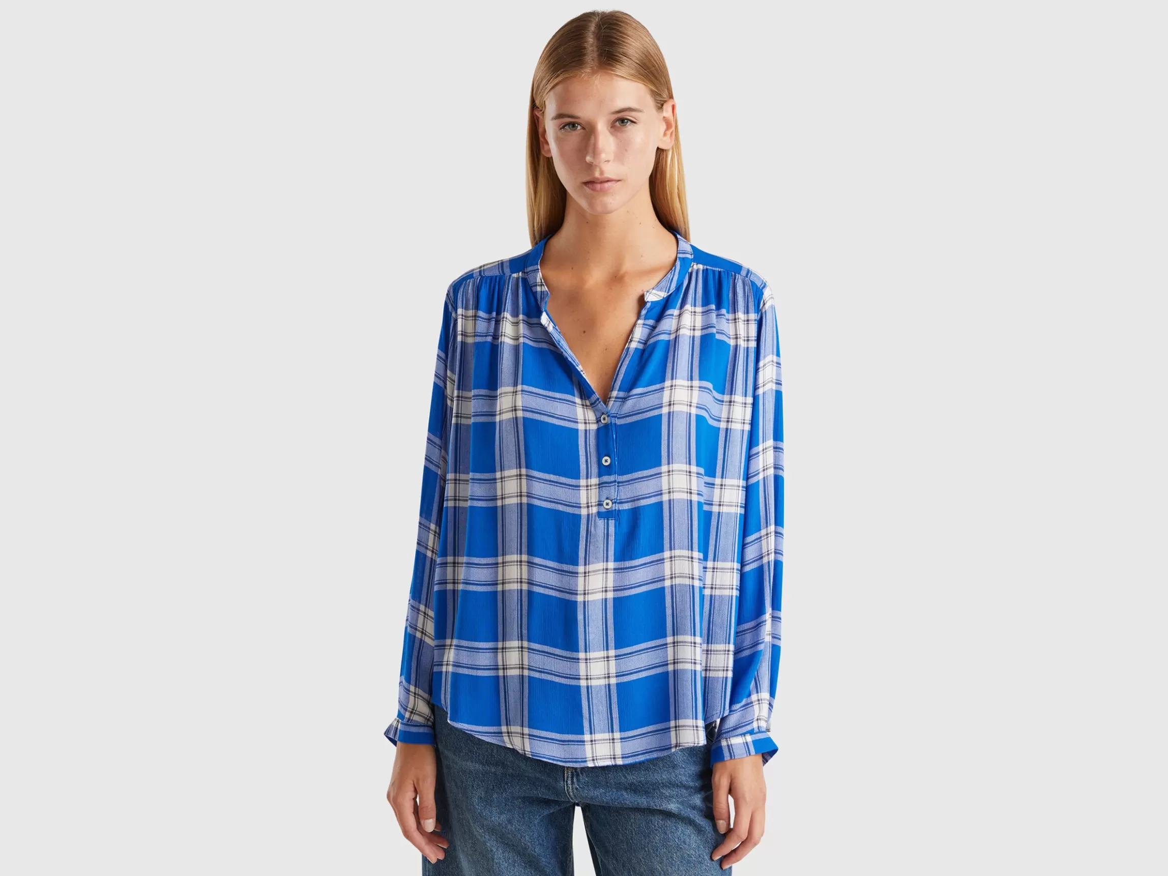United Colors of Benetton Flowy check shirt