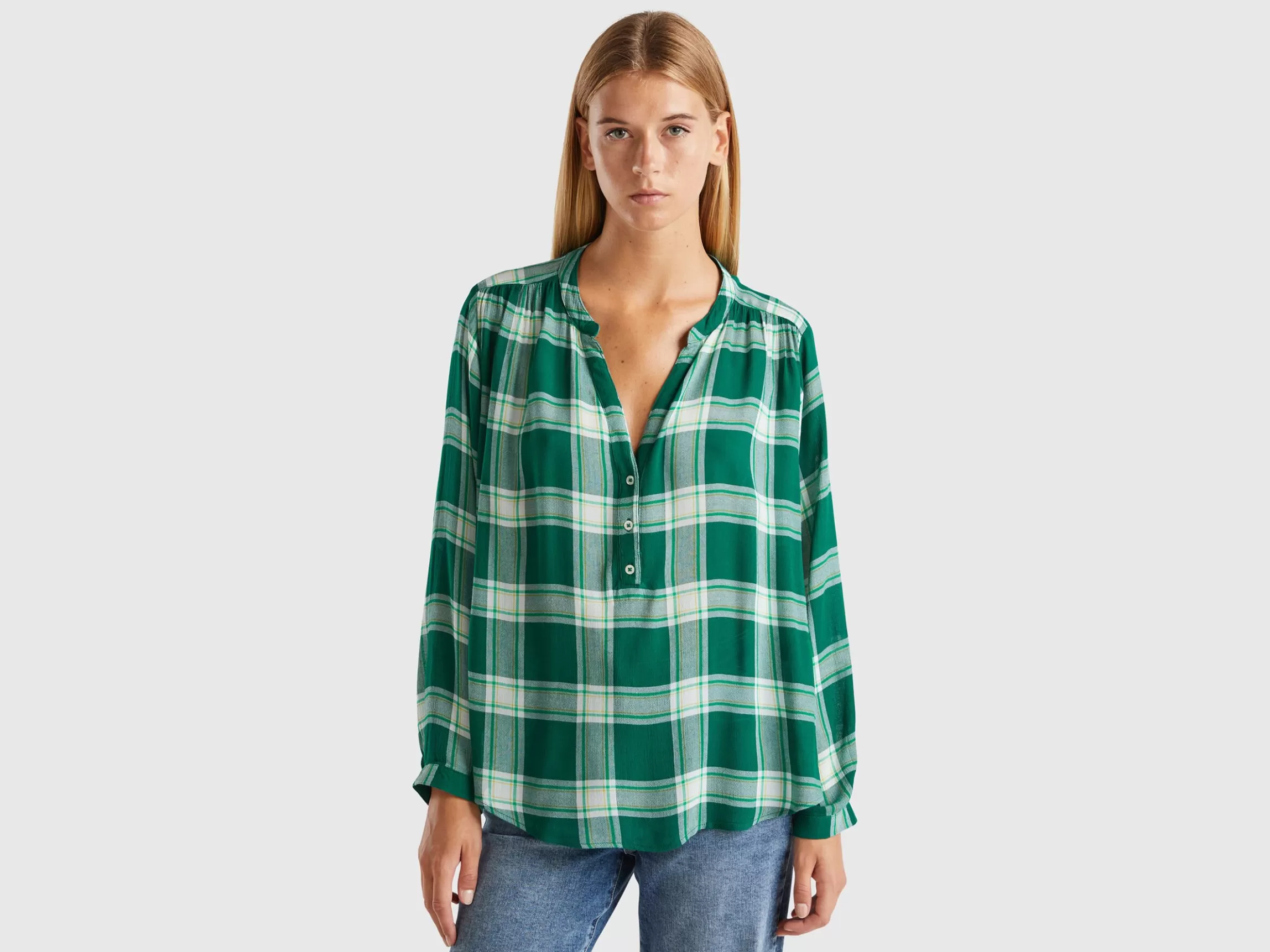 United Colors of Benetton Flowy check shirt