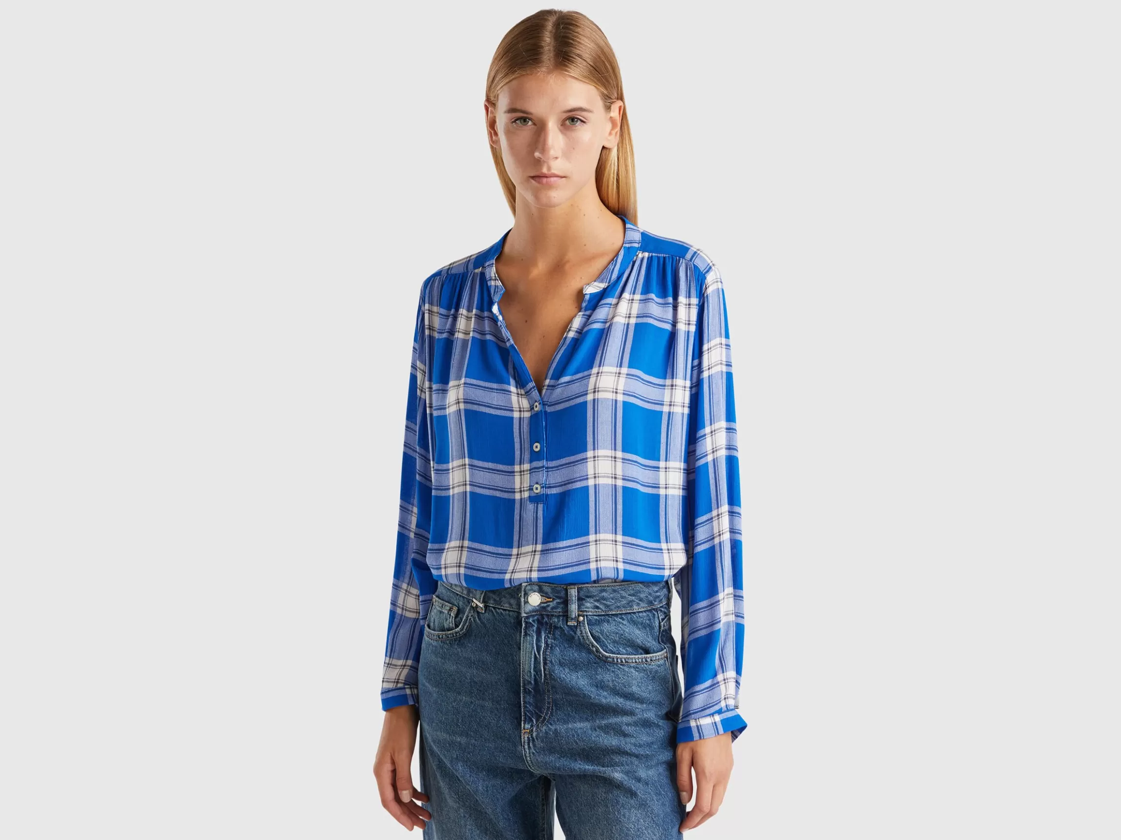 United Colors of Benetton Flowy check shirt