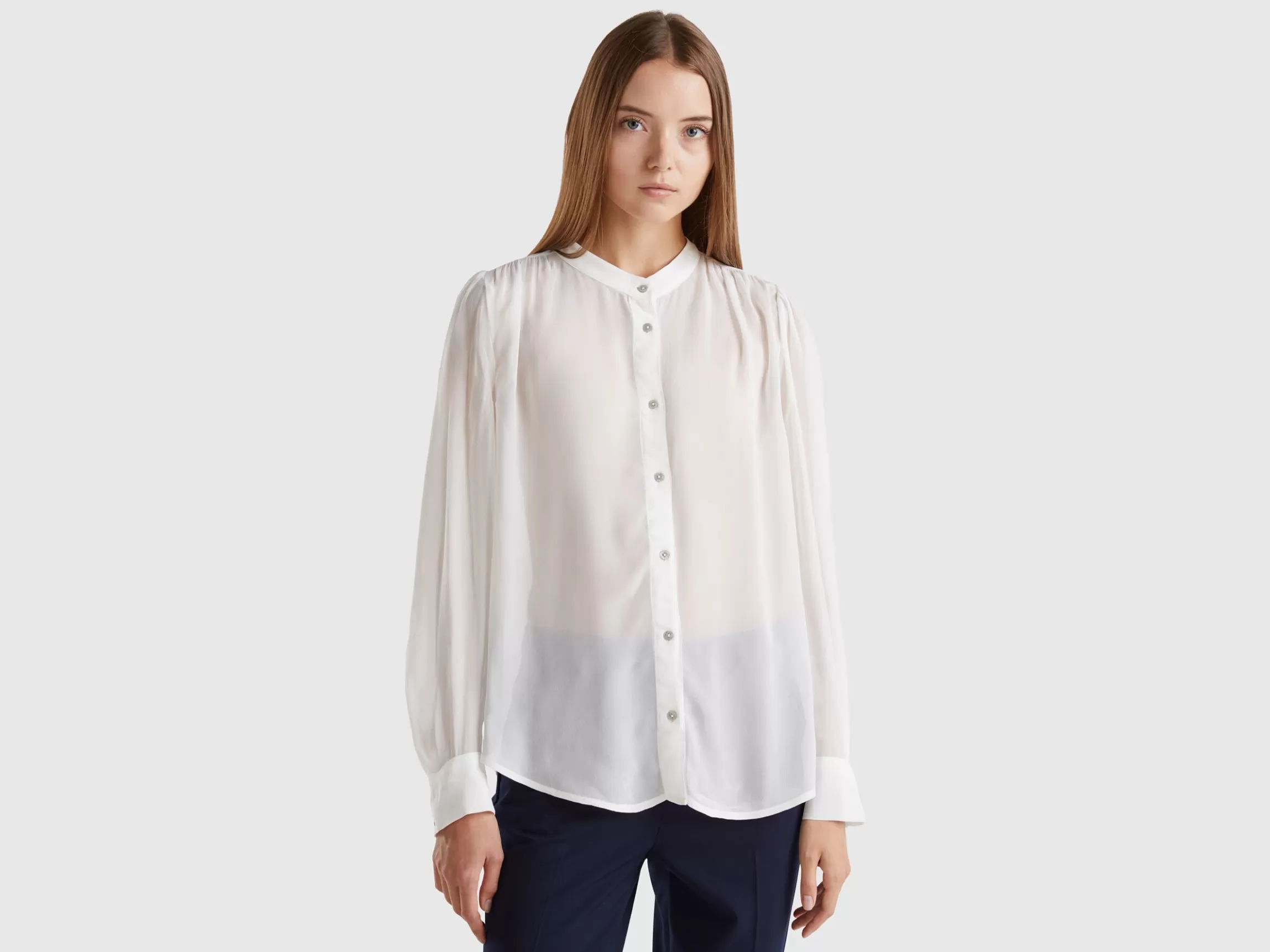 United Colors of Benetton Flowy Mandarin collar shirt