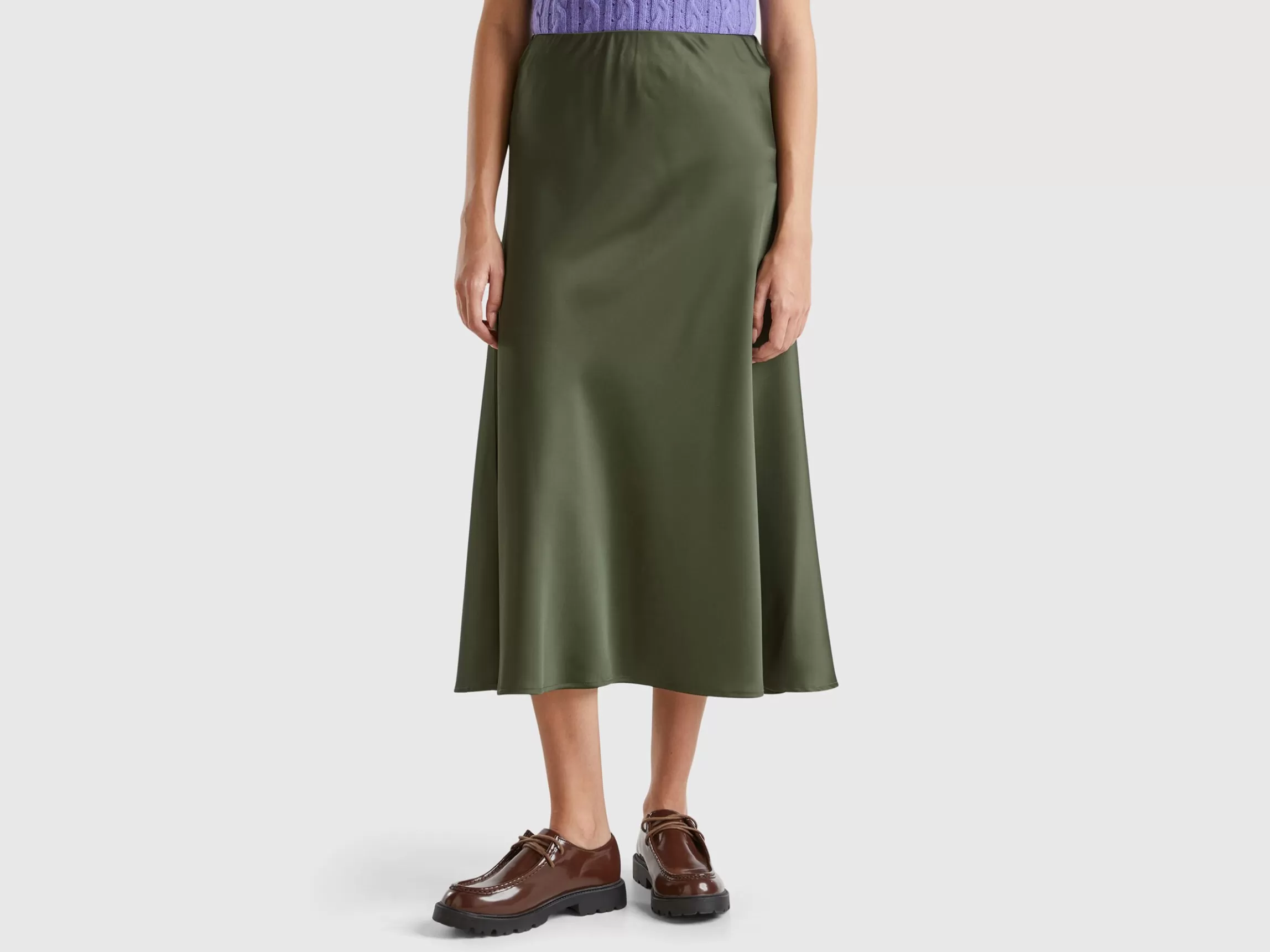 United Colors of Benetton Flowy satin look skirt