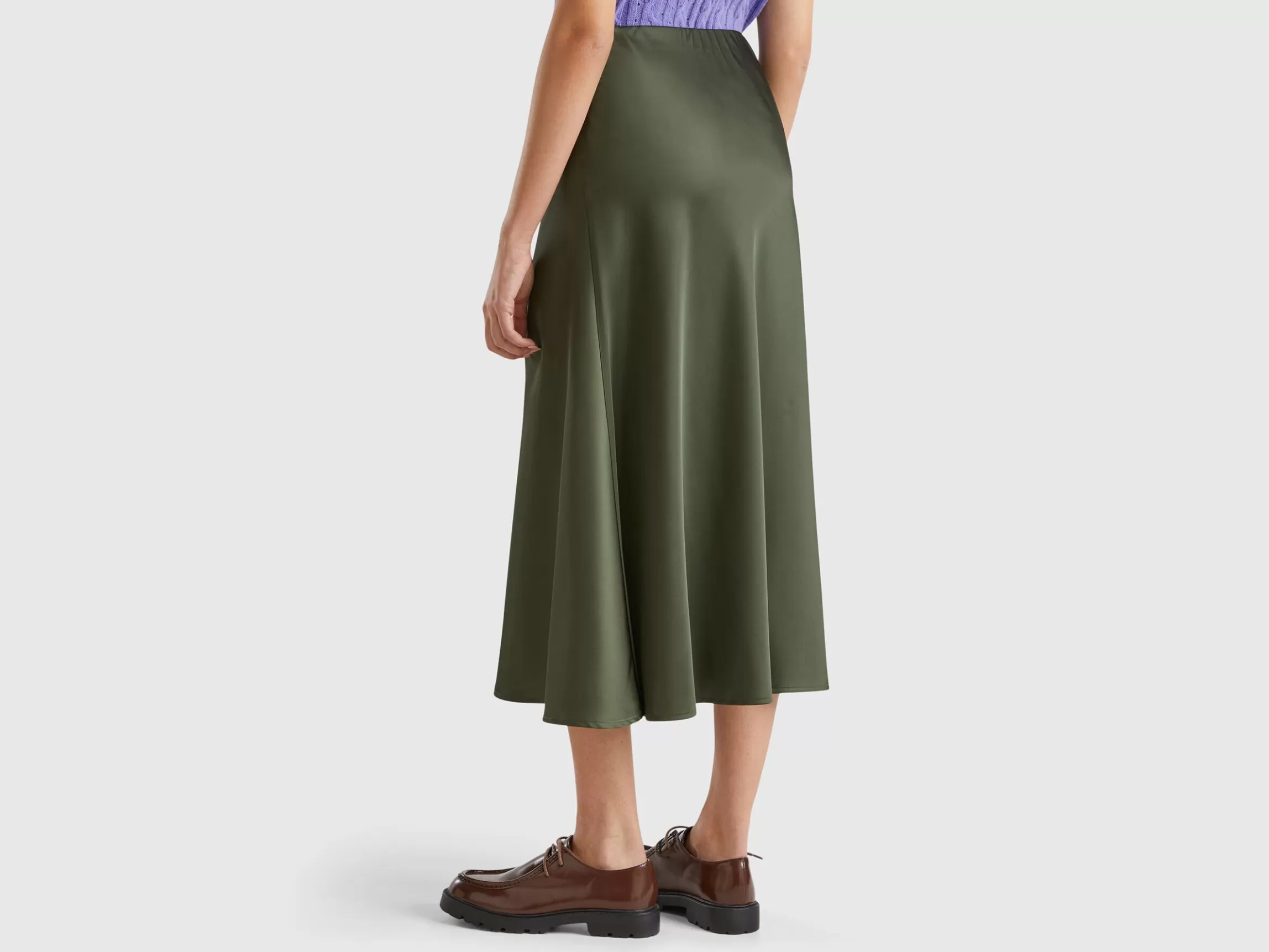 United Colors of Benetton Flowy satin look skirt