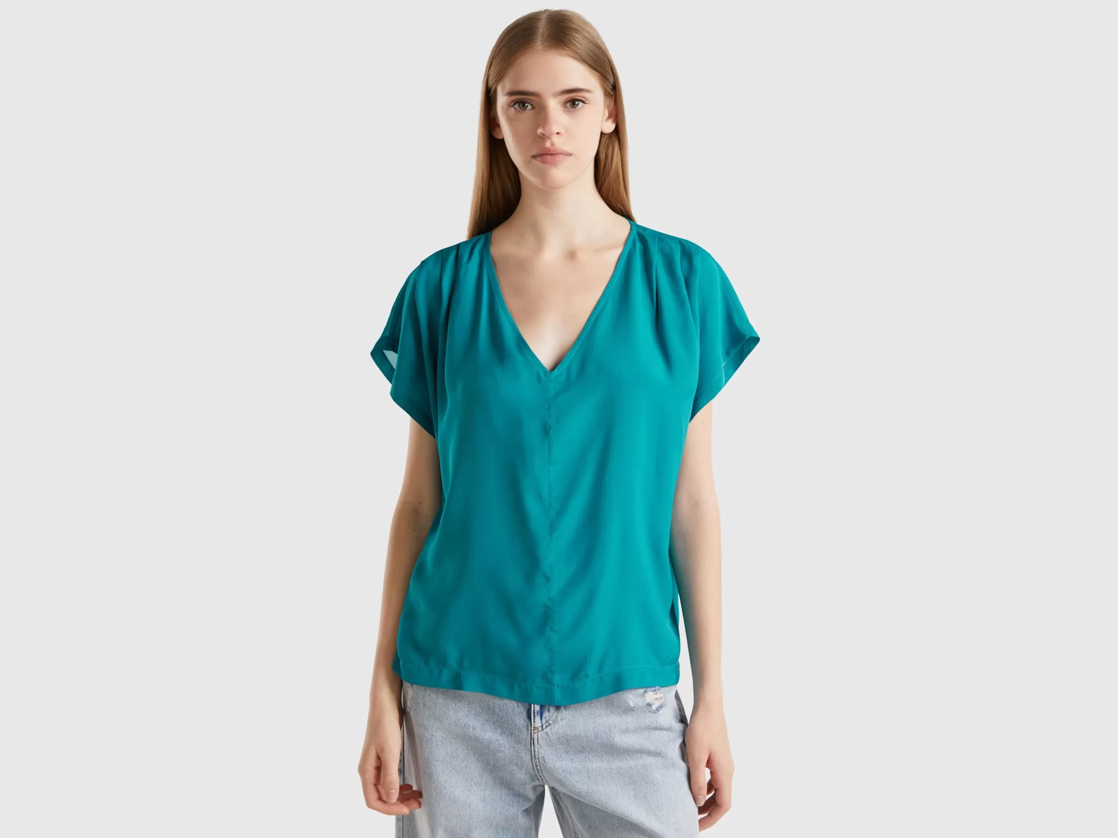 United Colors of Benetton Flowy short sleeve blouse