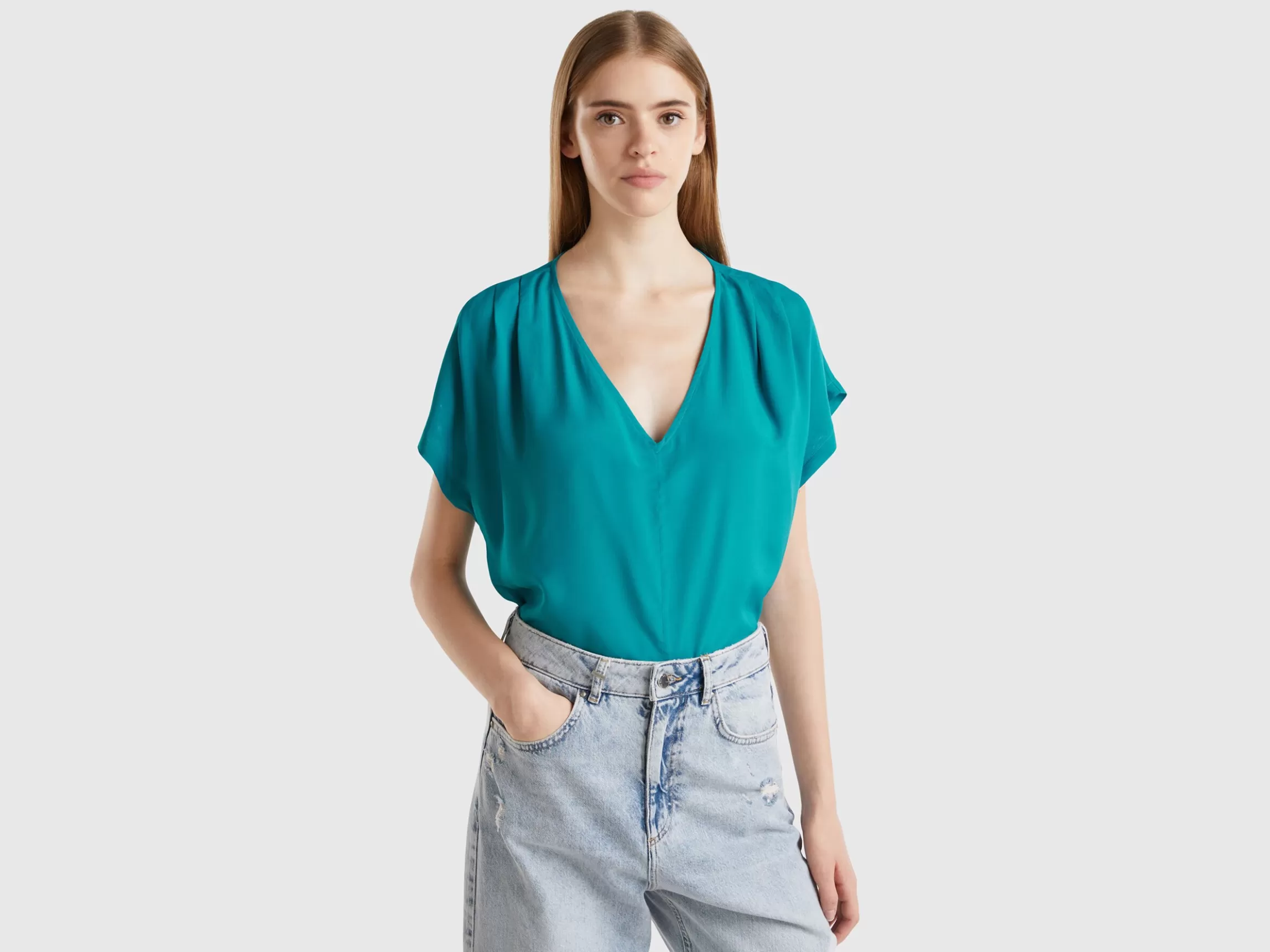 United Colors of Benetton Flowy short sleeve blouse