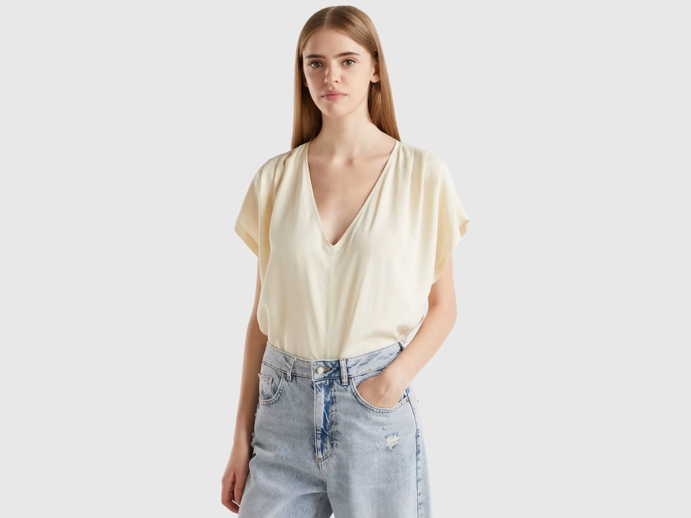 United Colors of Benetton Flowy short sleeve blouse