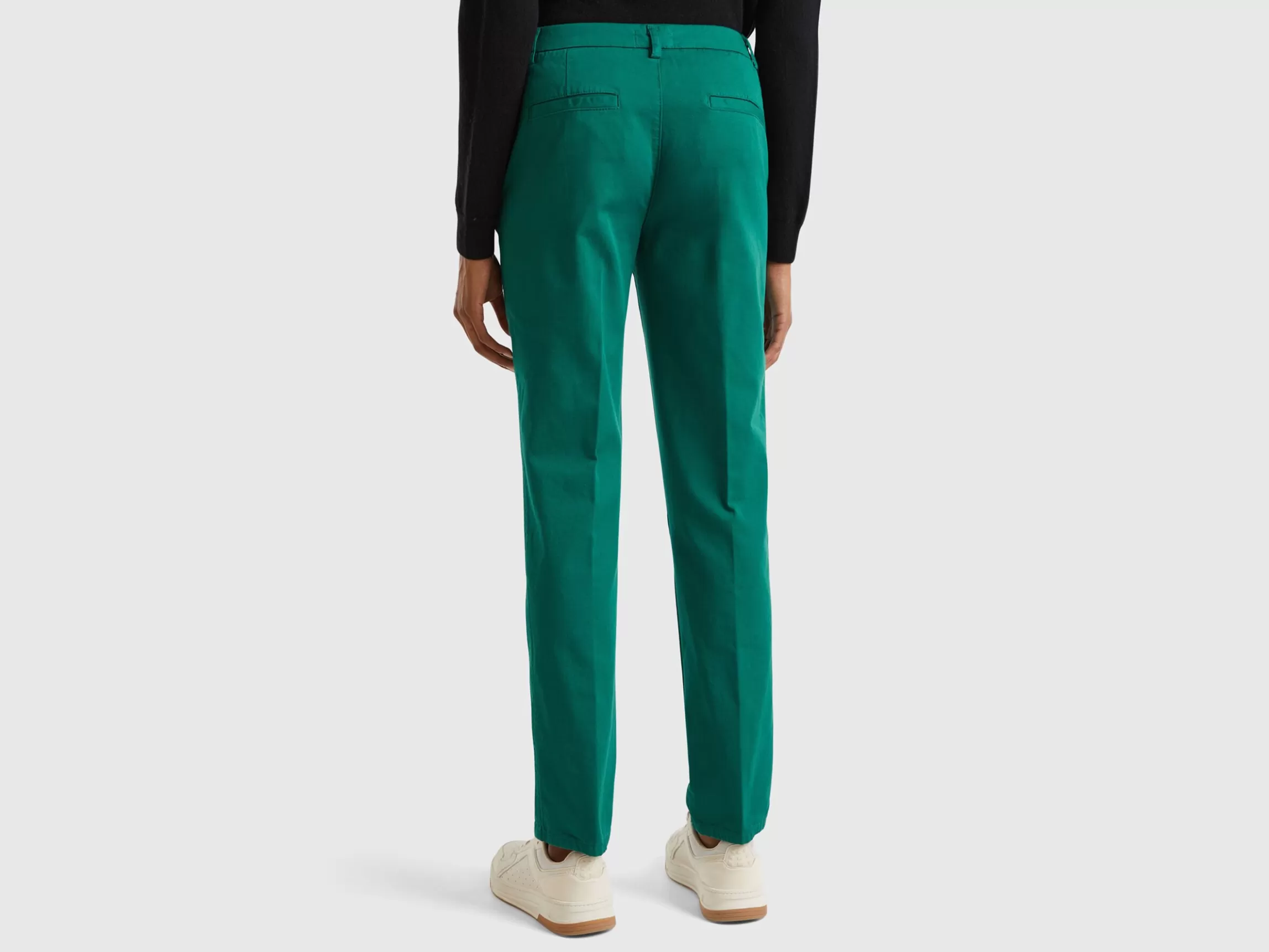 United Colors of Benetton Forest green slim fit cotton chinos