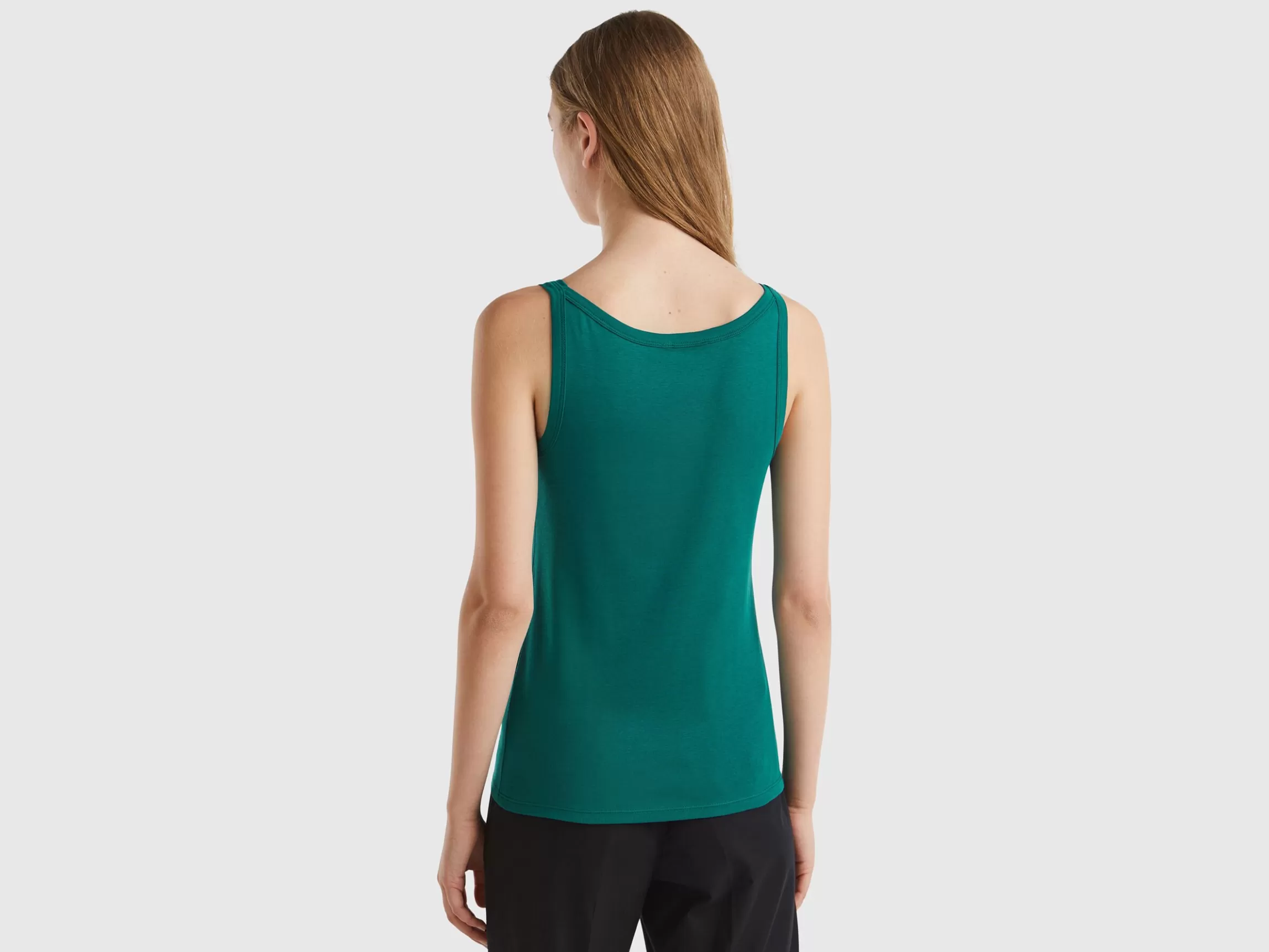 United Colors of Benetton Forest green tank top in pure cotton