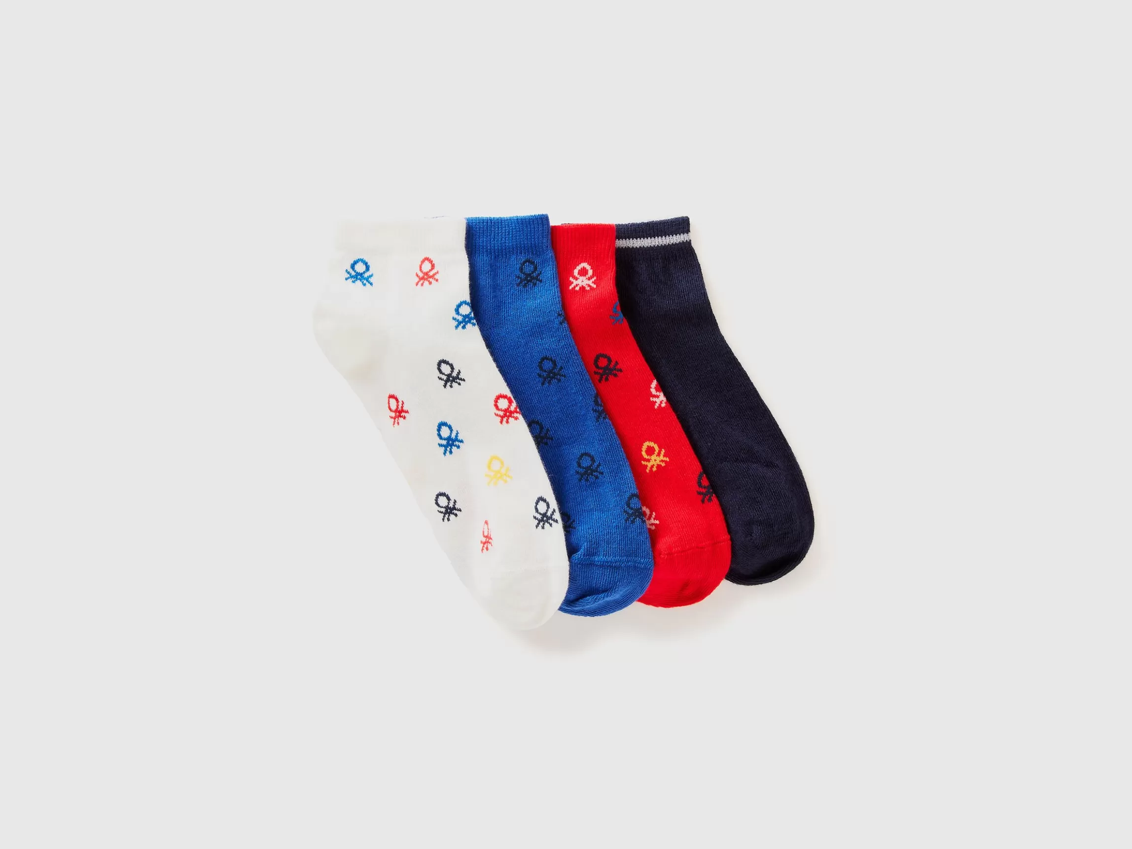 United Colors of Benetton Four pairs of short socks with logos