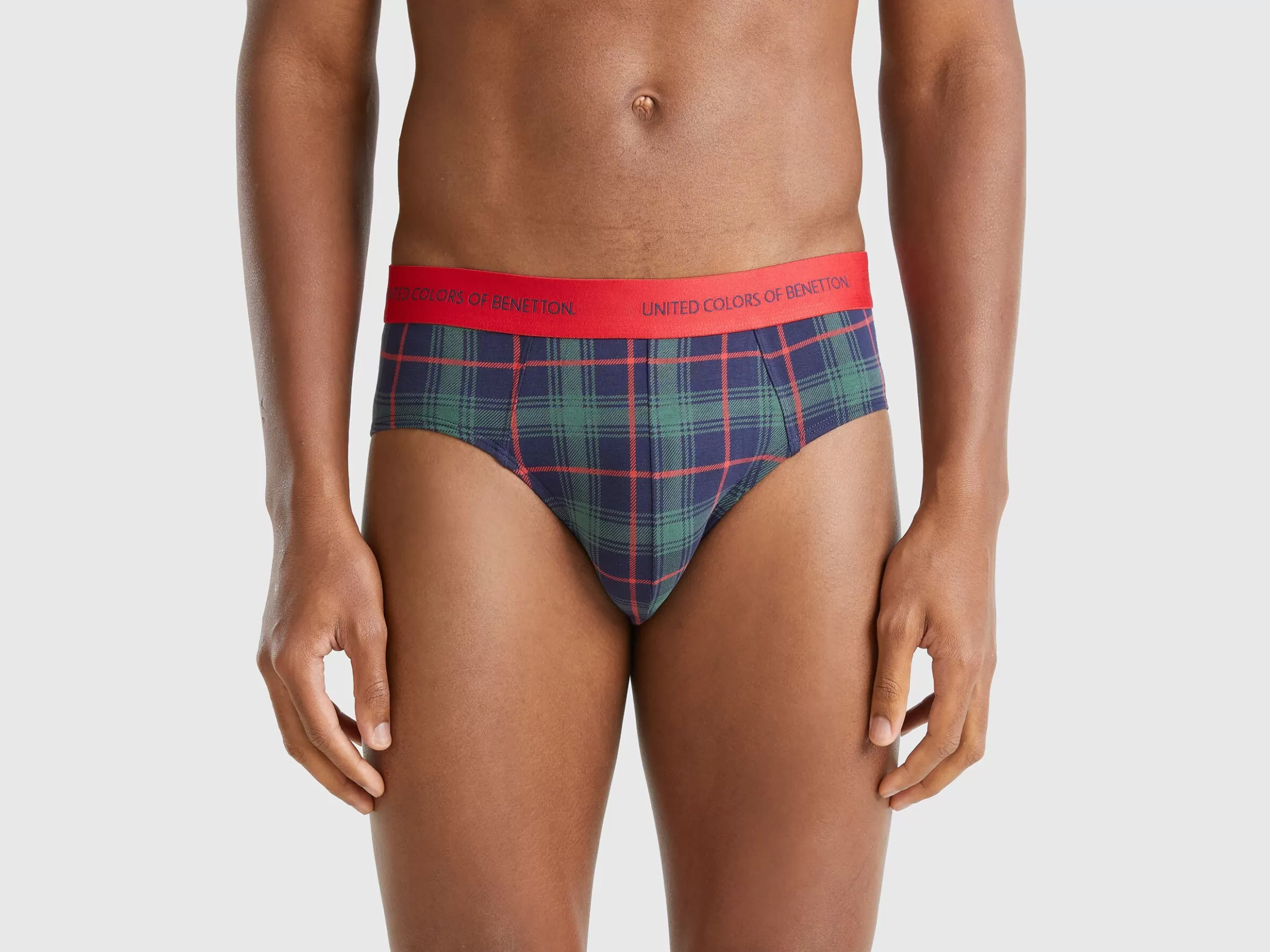 United Colors of Benetton Green and blue tartan briefs