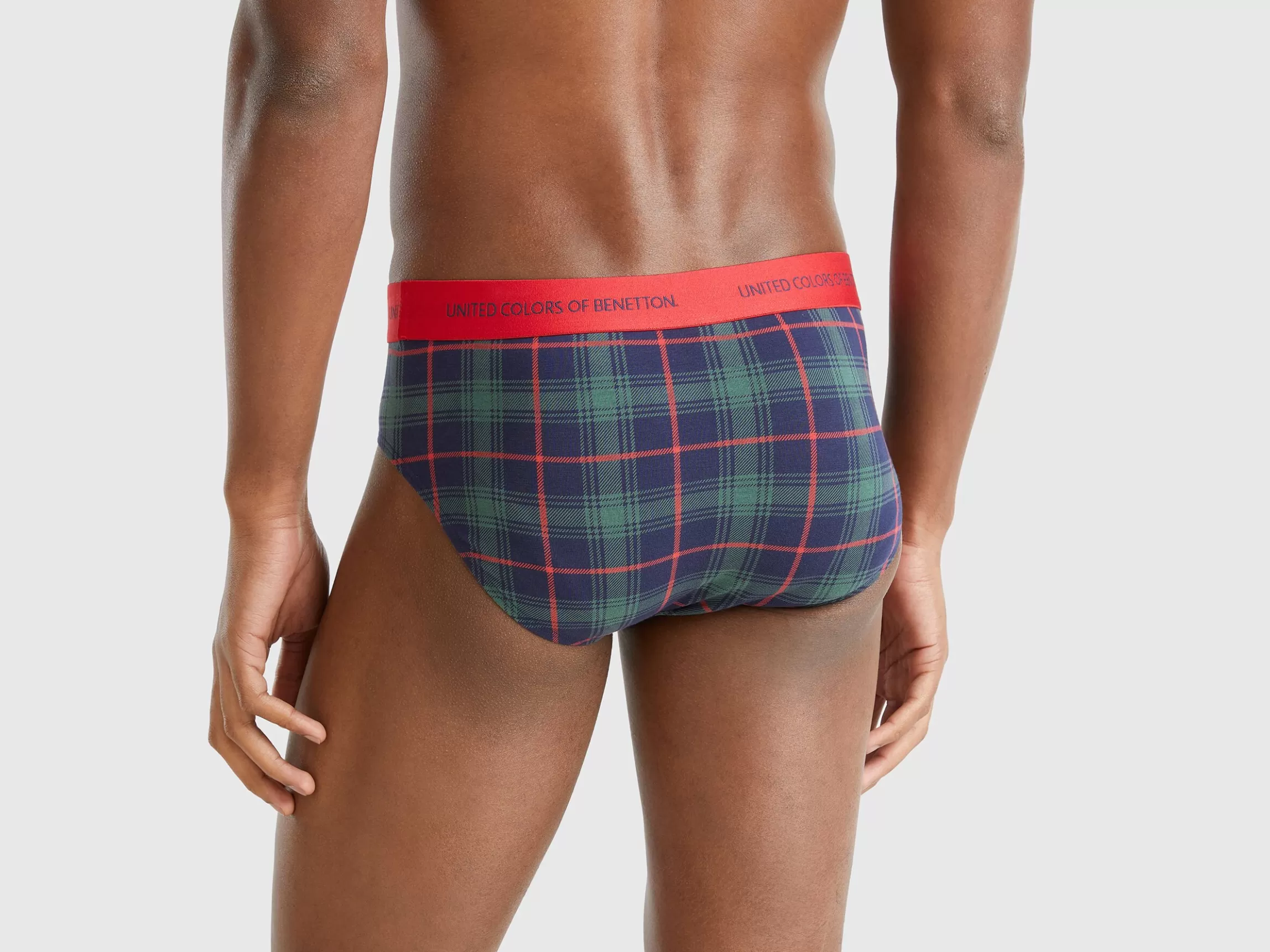 United Colors of Benetton Green and blue tartan briefs