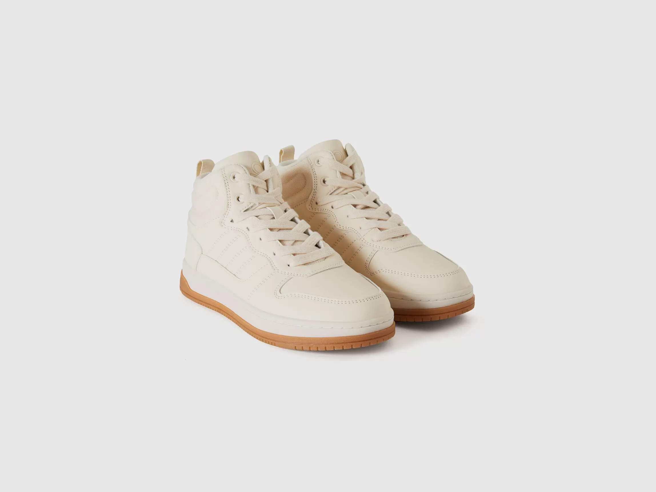 United Colors of Benetton High-top sneakers in imitation leather and mesh