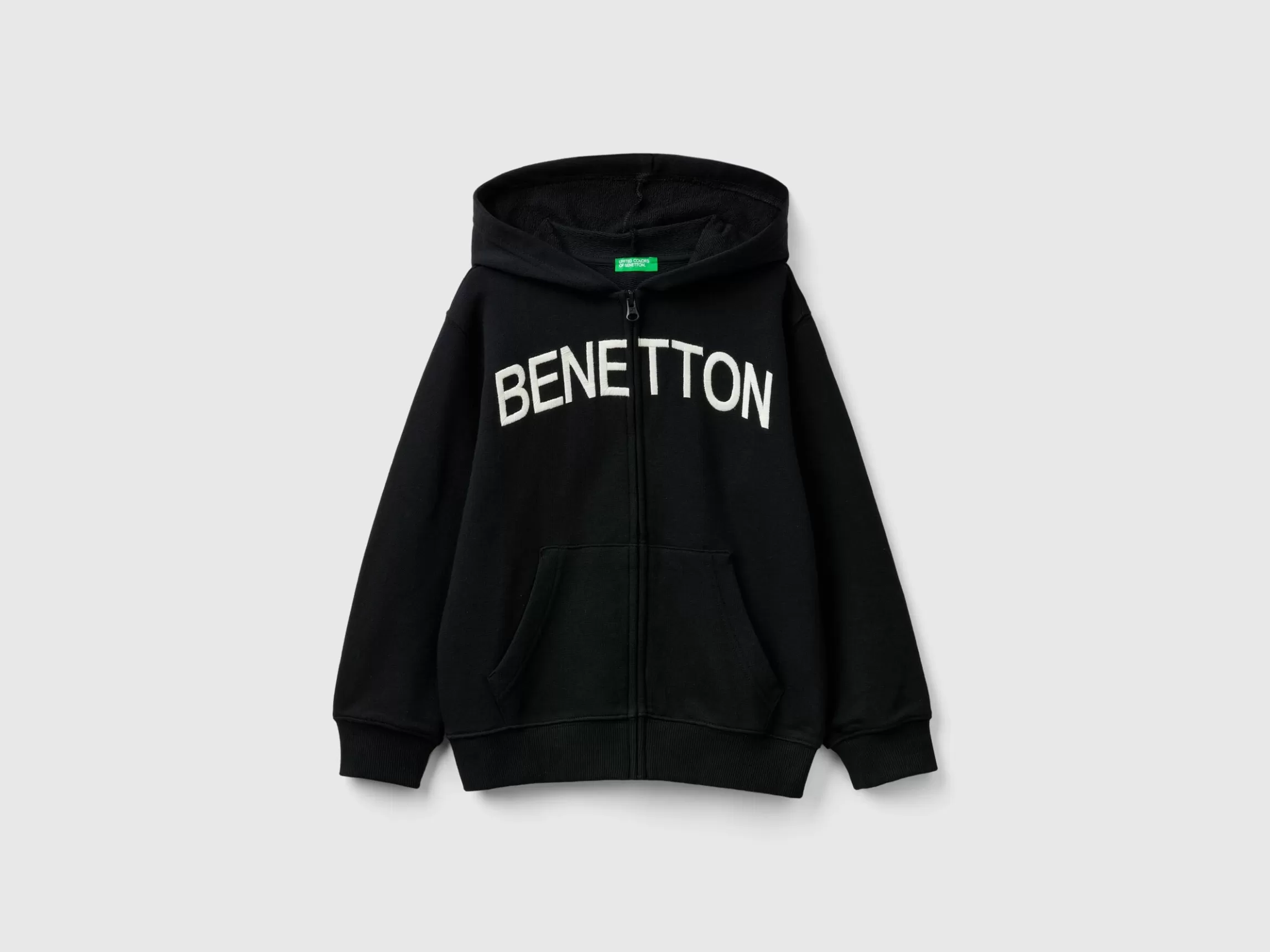 United Colors of Benetton Hoodie with zip and embroidered logo