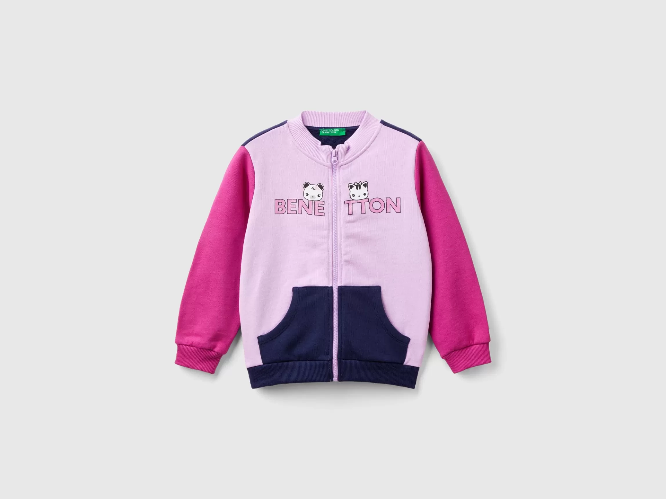 United Colors of Benetton Hoodie with zip in organic cotton