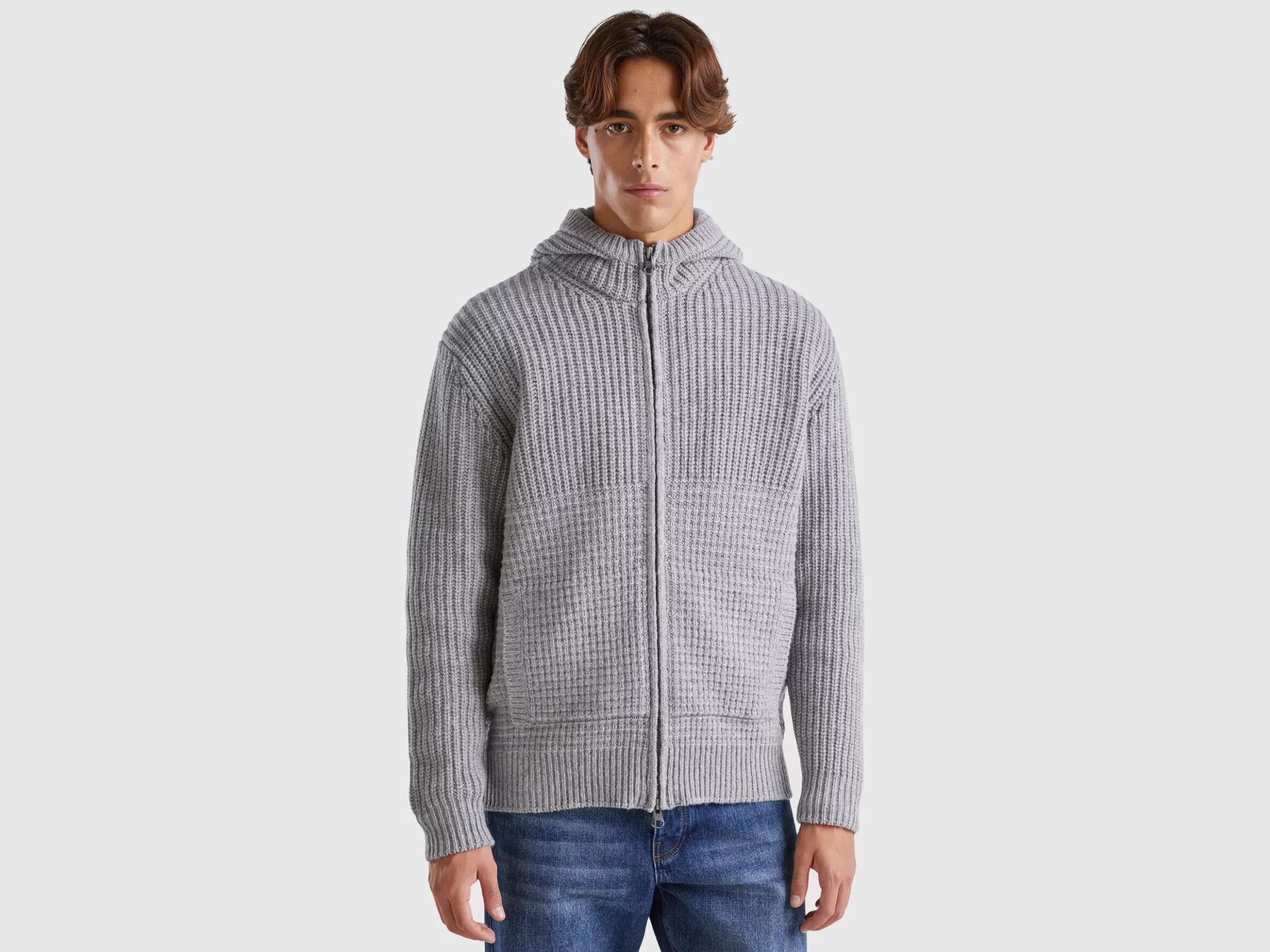 United Colors of Benetton Jacket in pure Shetland wool