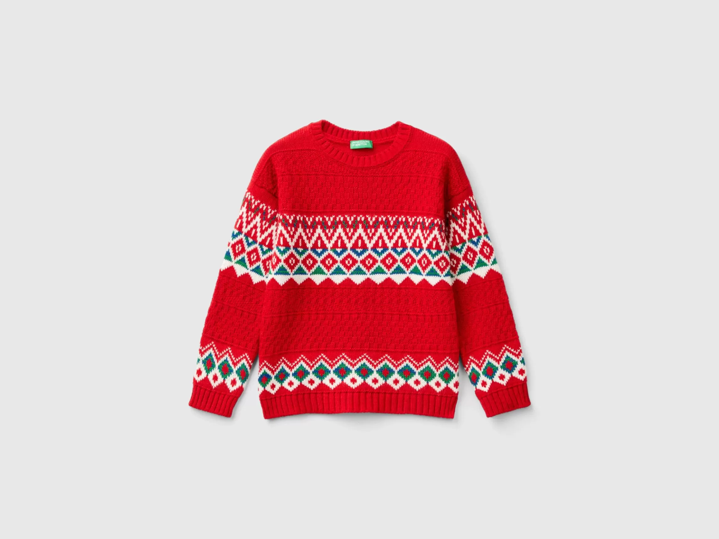 United Colors of Benetton Jacquard sweater in wool blend