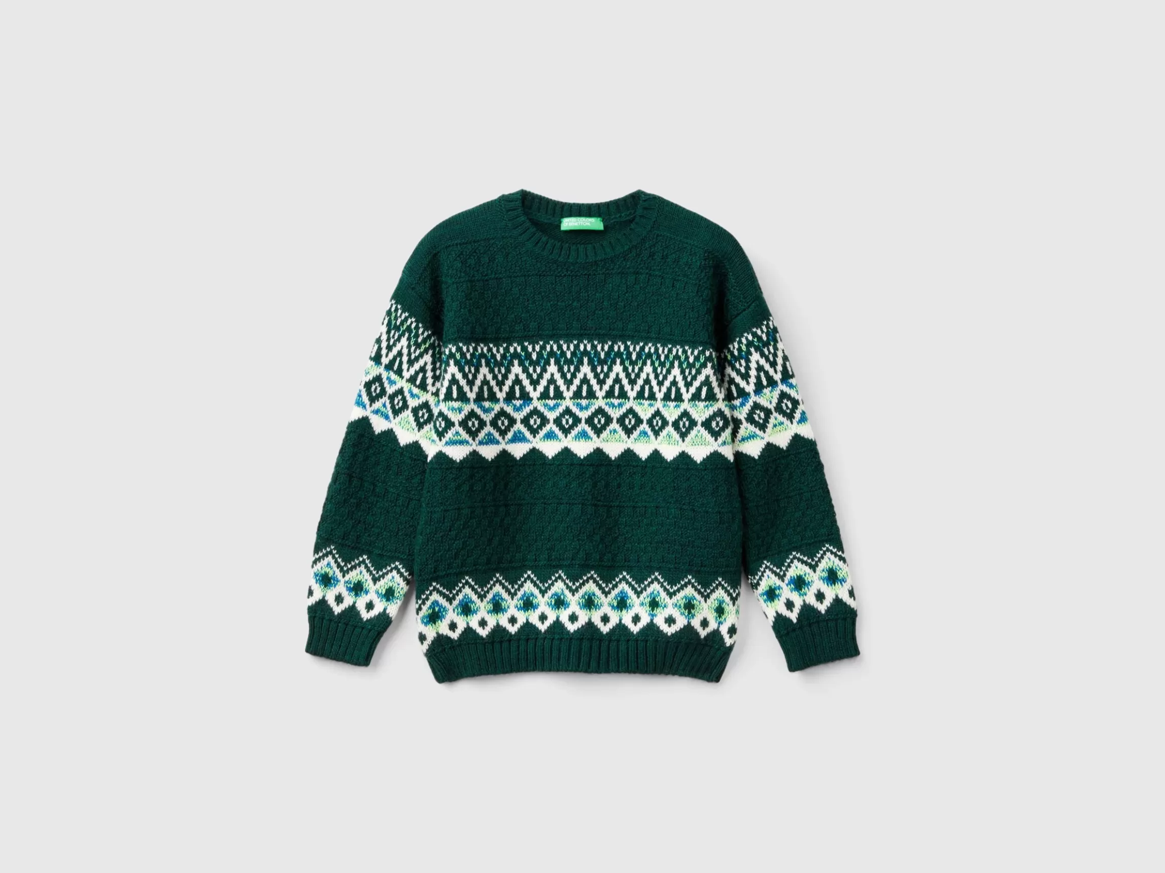 United Colors of Benetton Jacquard sweater in wool blend