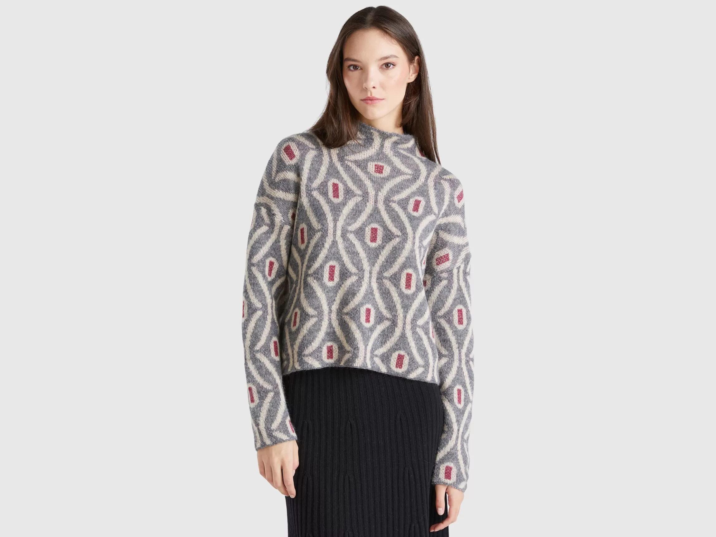 United Colors of Benetton Jacquard turtle neck sweater