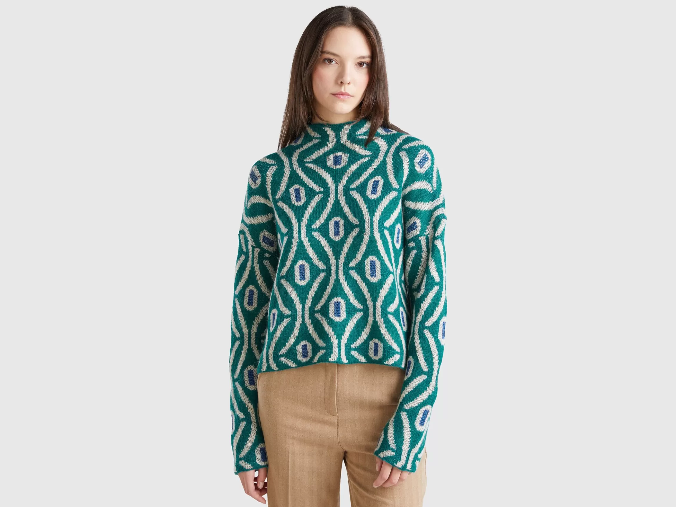 United Colors of Benetton Jacquard turtle neck sweater