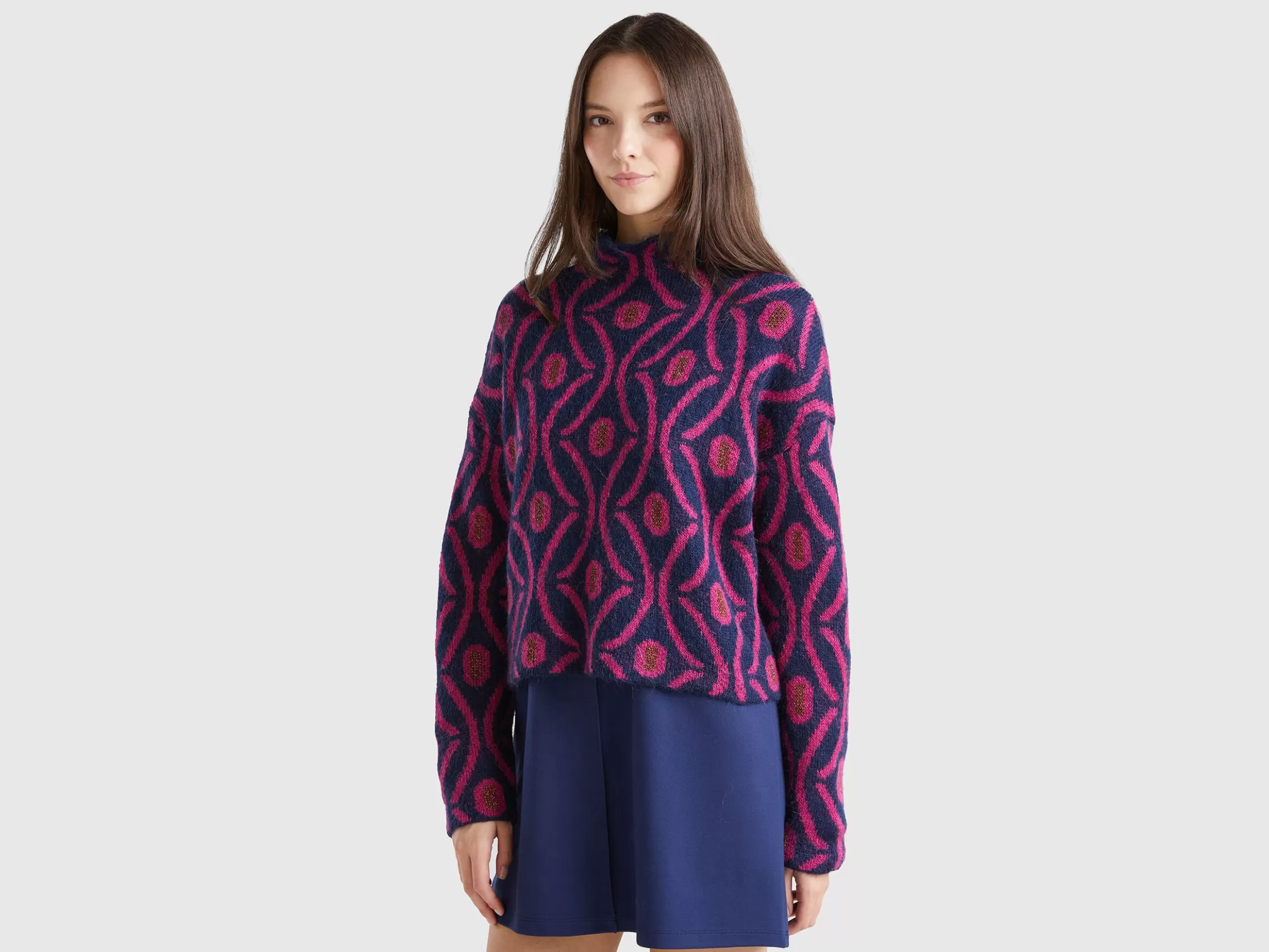 United Colors of Benetton Jacquard turtle neck sweater