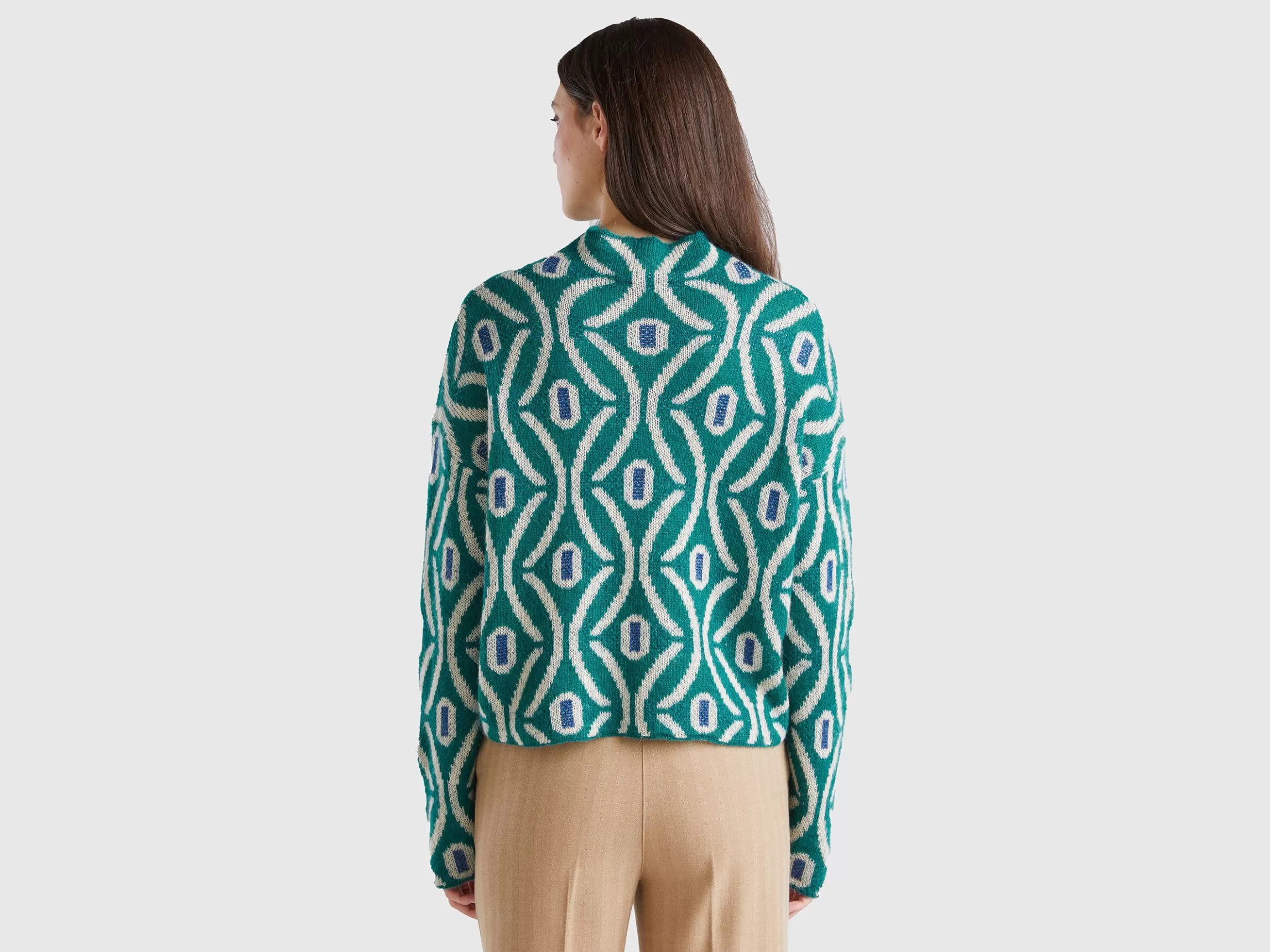 United Colors of Benetton Jacquard turtle neck sweater