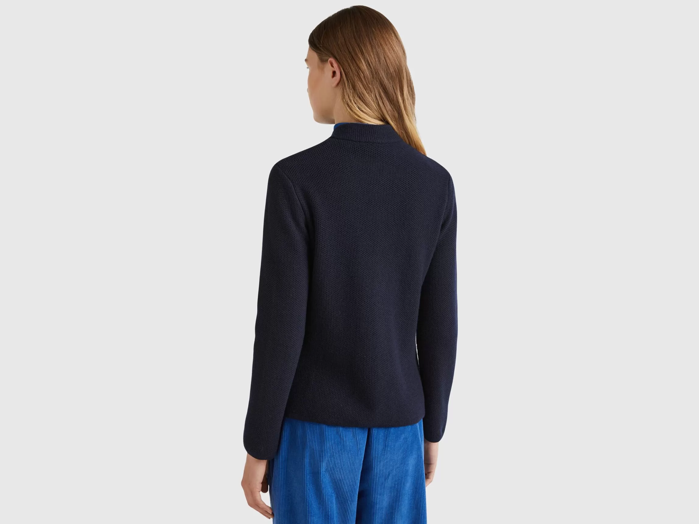 United Colors of Benetton Knit jacket in wool and cashmere blend