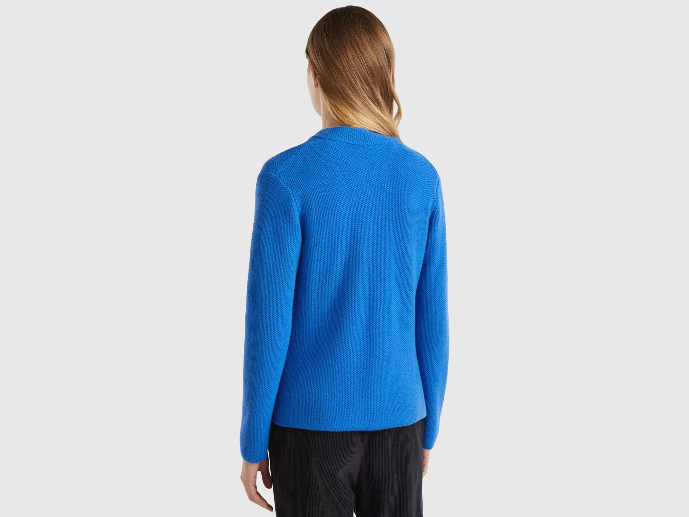 United Colors of Benetton Knit jacket in wool and cashmere blend